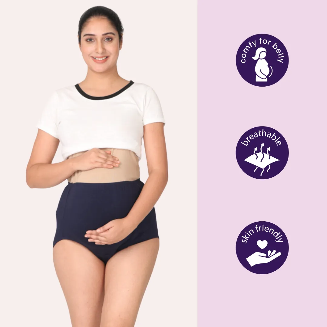 Maternity Belly Panel Panty | High Waist Full Coverage | Full Belly Support | Recommended For 3rd Trimester - Image 7