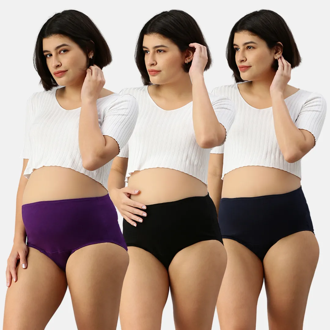 Maternity Panty With Hygiene Patch | Anti-Microbial | Full Coverage | 3-Pack - Image 13