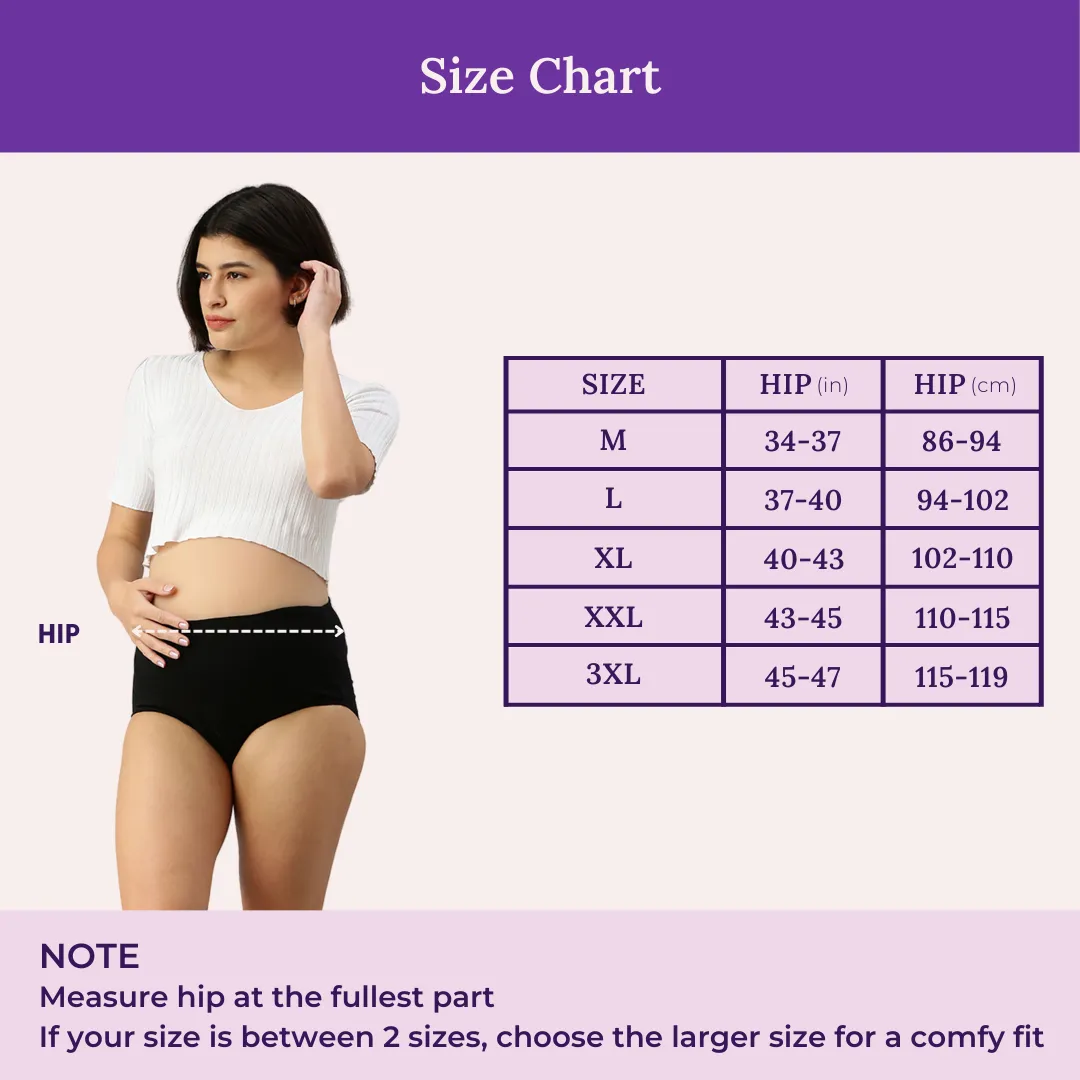 Maternity Panty With Hygiene Patch | Anti-Microbial | Full Coverage | 3-Pack - Image 3