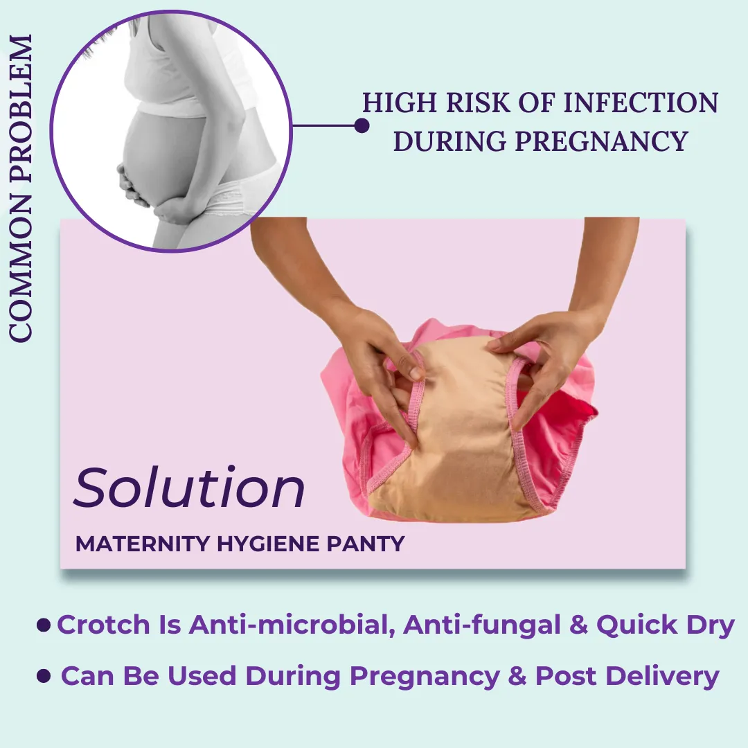 Maternity Panty With Hygiene Patch | Anti-Microbial | Full Coverage | 3-Pack - Image 5