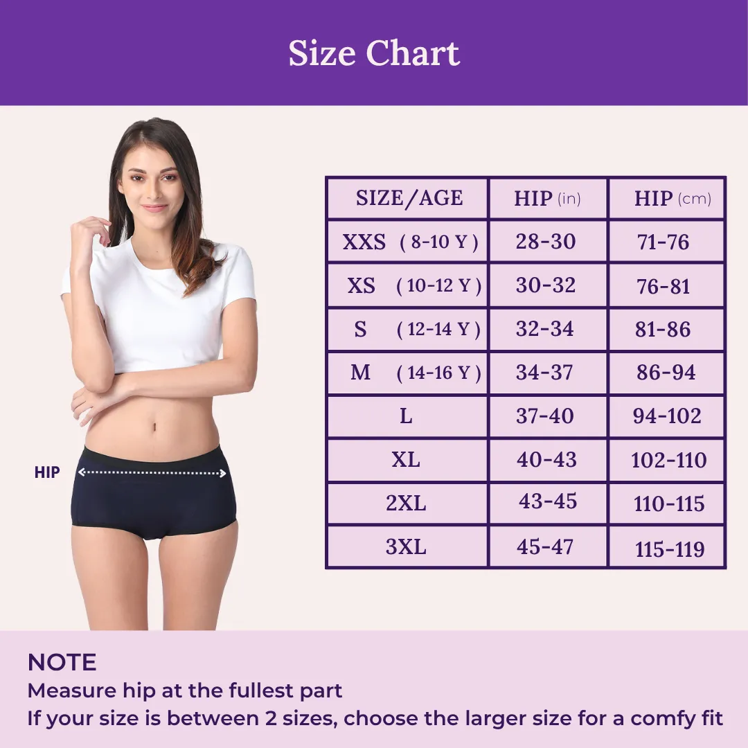 Modal Period Panty For Heavy Flow | Boxer Fit | Prevents Front, Back & Inner Thigh Stains | 3 Pack - Image 3