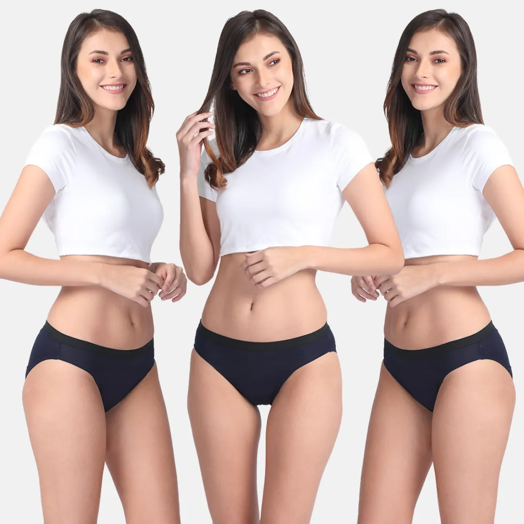 Modal Reusable Period Panties | Hipster Fit | Prevents Front & Back Stains | 3 Pack - Image 13