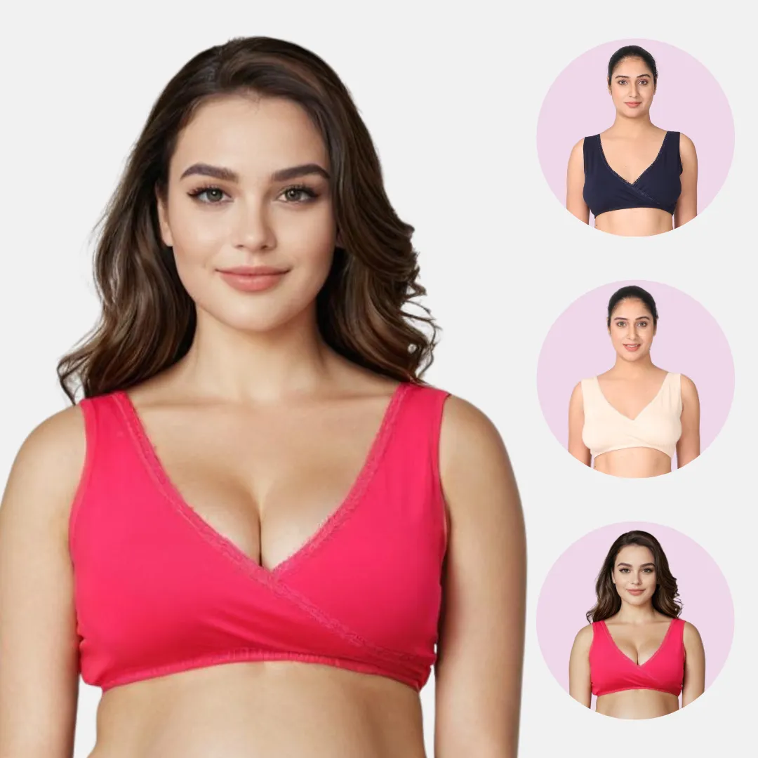 Nursing Bra | Pull-Over Neckline | Wide Straps | 3-Pack - Image 10