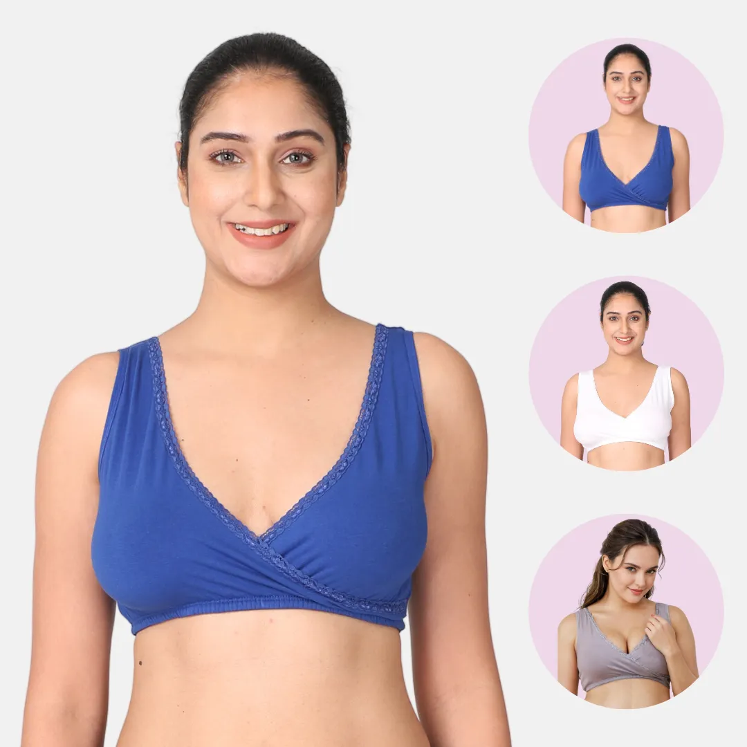 Nursing Bra | Pull-Over Neckline | Wide Straps | 3-Pack - Image 11