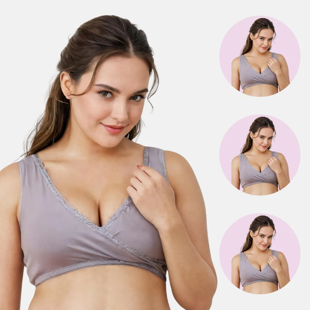 Nursing Bra | Pull-Over Neckline | Wide Straps | 3-Pack - Image 6