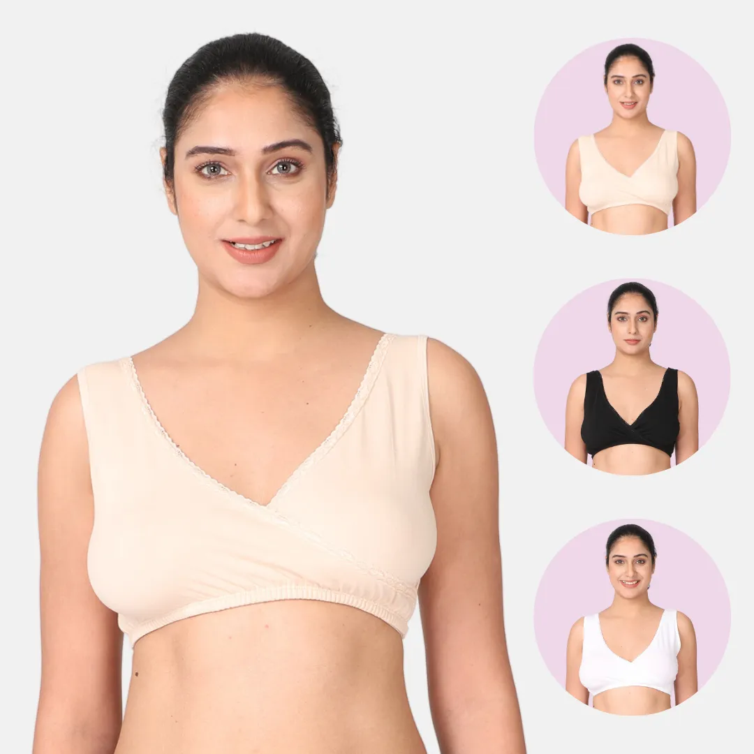Nursing Bra | Pull-Over Neckline | Wide Straps | 3-Pack - Image 7