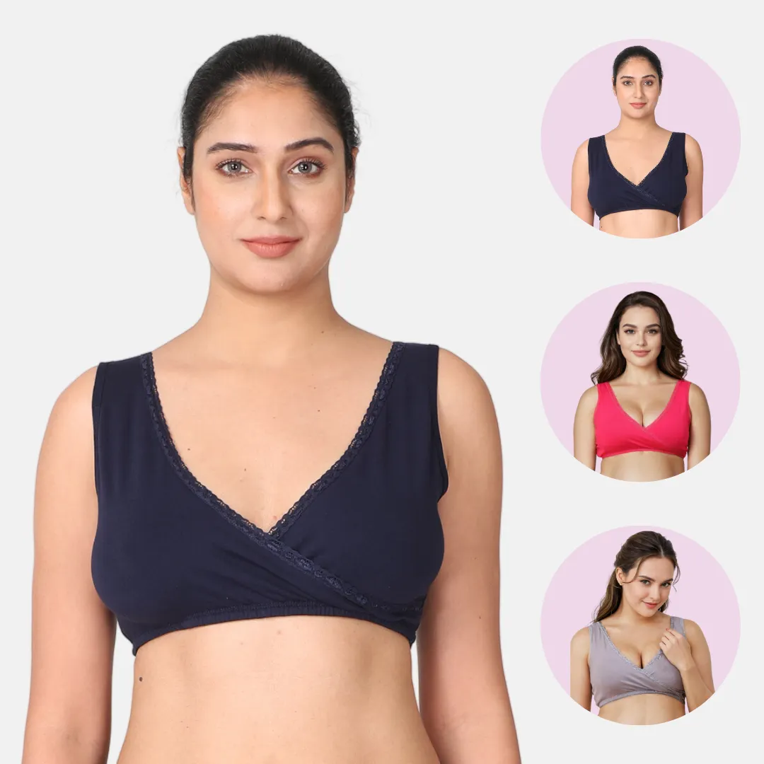 Nursing Bra | Pull-Over Neckline | Wide Straps | 3-Pack - Image 8