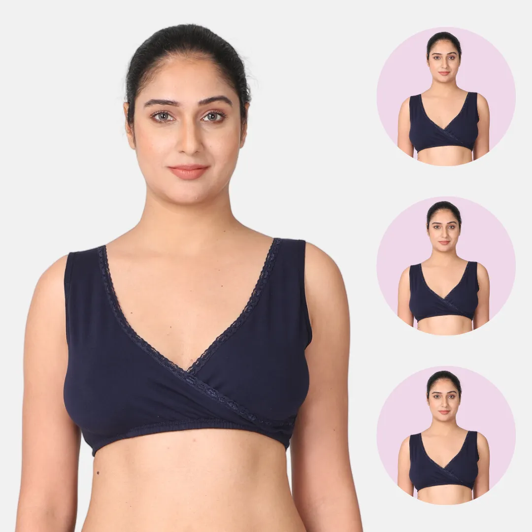 Nursing Bra | Pull-Over Neckline | Wide Straps | 3-Pack - Image 9