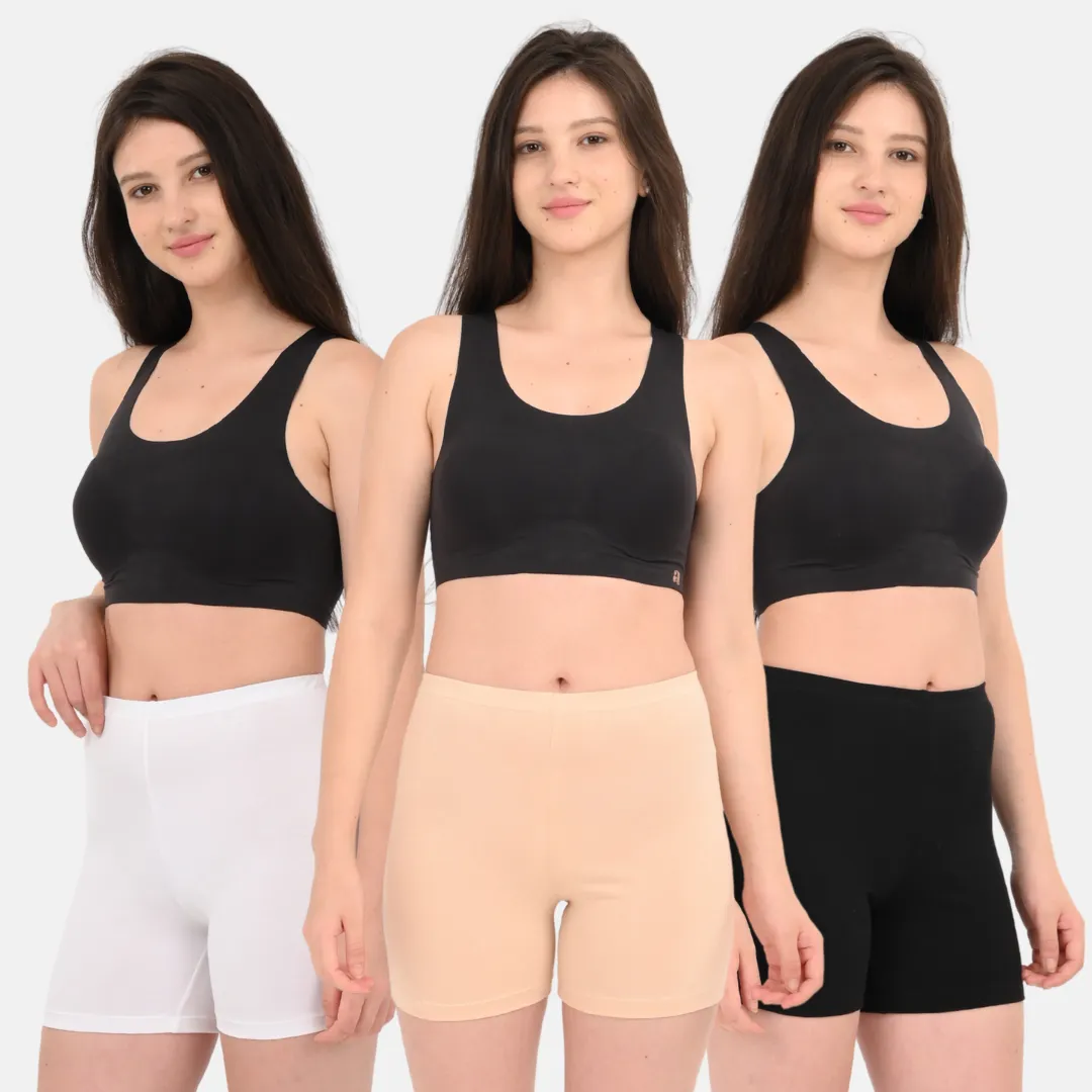 Under Dress Shorts | Full Hip Coverage | Prevents Inner Thigh Chafing | 3 Pack - Image 11