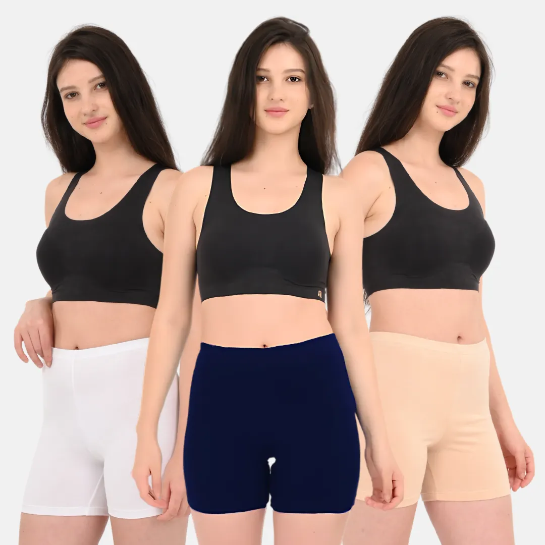 Under Dress Shorts | Full Hip Coverage | Prevents Inner Thigh Chafing | 3 Pack - Image 13