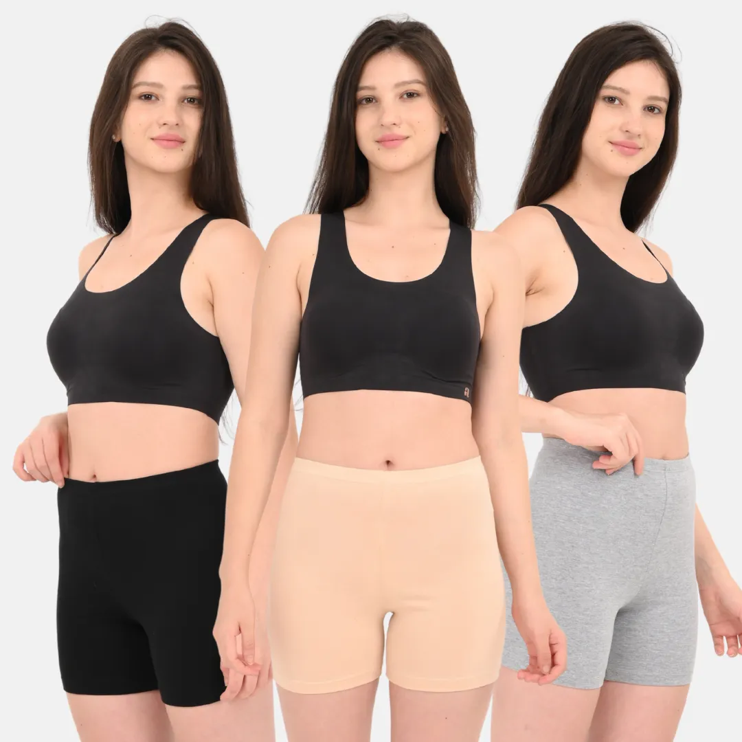 Under Dress Shorts | Full Hip Coverage | Prevents Inner Thigh Chafing | 3 Pack - Image 14