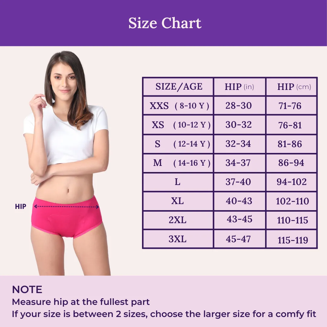 Heavy Flow Period Panties | Boxer Fit | Prevents Front, Back & Inner Thigh Stains | 5 Pack - Image 3