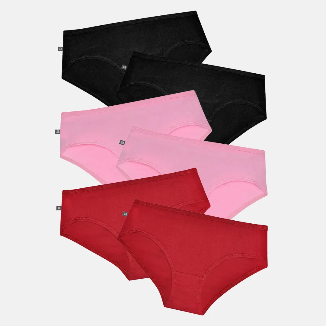Teen Cotton Panties | High Waist | Full Hip Coverage | No Exposed Elastic At Waist & Thigh Round | Prevents Friction | Pack Of 6 - Image 10