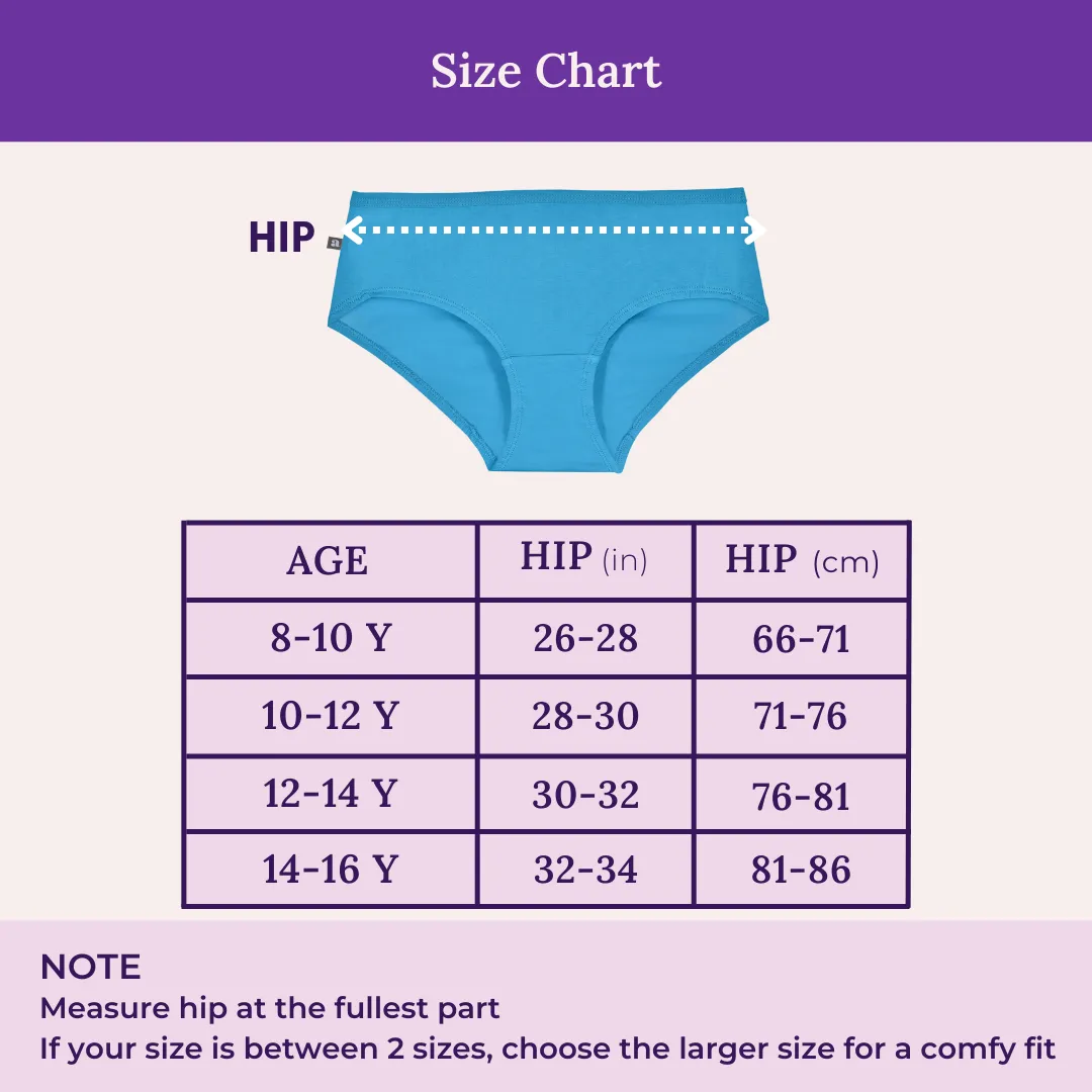Teen Cotton Panties | High Waist | Full Hip Coverage | No Exposed Elastic At Waist & Thigh Round | Prevents Friction | Pack Of 6 - Image 3