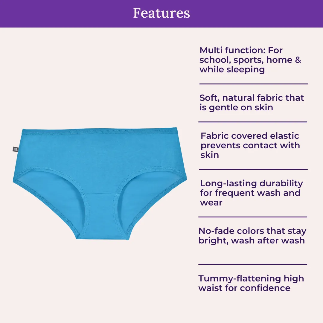 Teen Cotton Panties | High Waist | Full Hip Coverage | No Exposed Elastic At Waist & Thigh Round | Prevents Friction | Pack Of 6 - Image 4