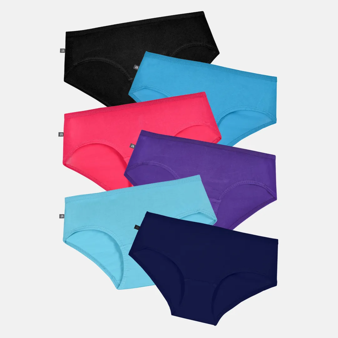 Teen Cotton Panties | High Waist | Full Hip Coverage | No Exposed Elastic At Waist & Thigh Round | Prevents Friction | Pack Of 6 - Image 8