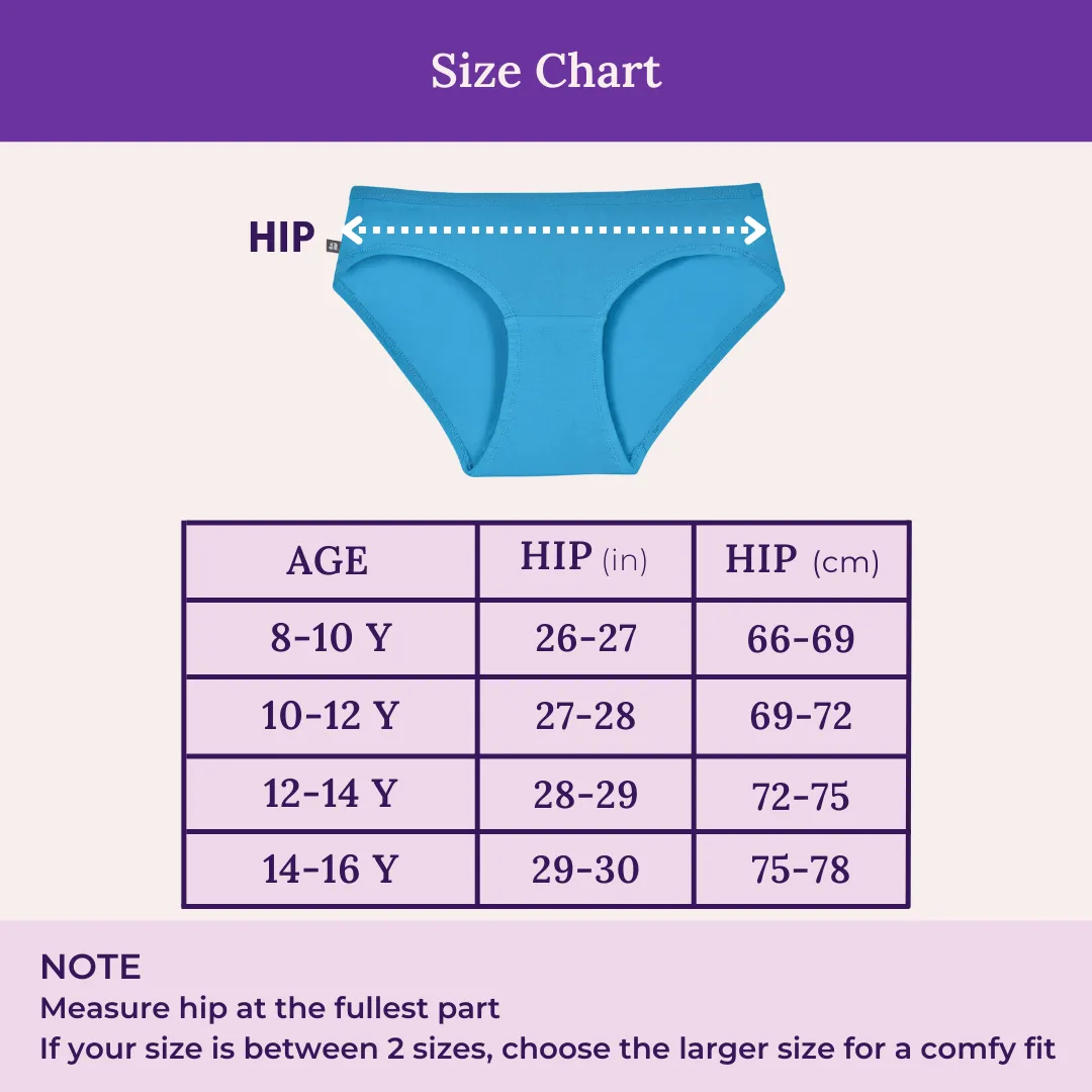 Teen Cotton Panties | Mid Waist | Full Hip Coverage | No Exposed Elastic At Waist & Thigh Round | Prevents Friction | Pack Of 6 - Image 3