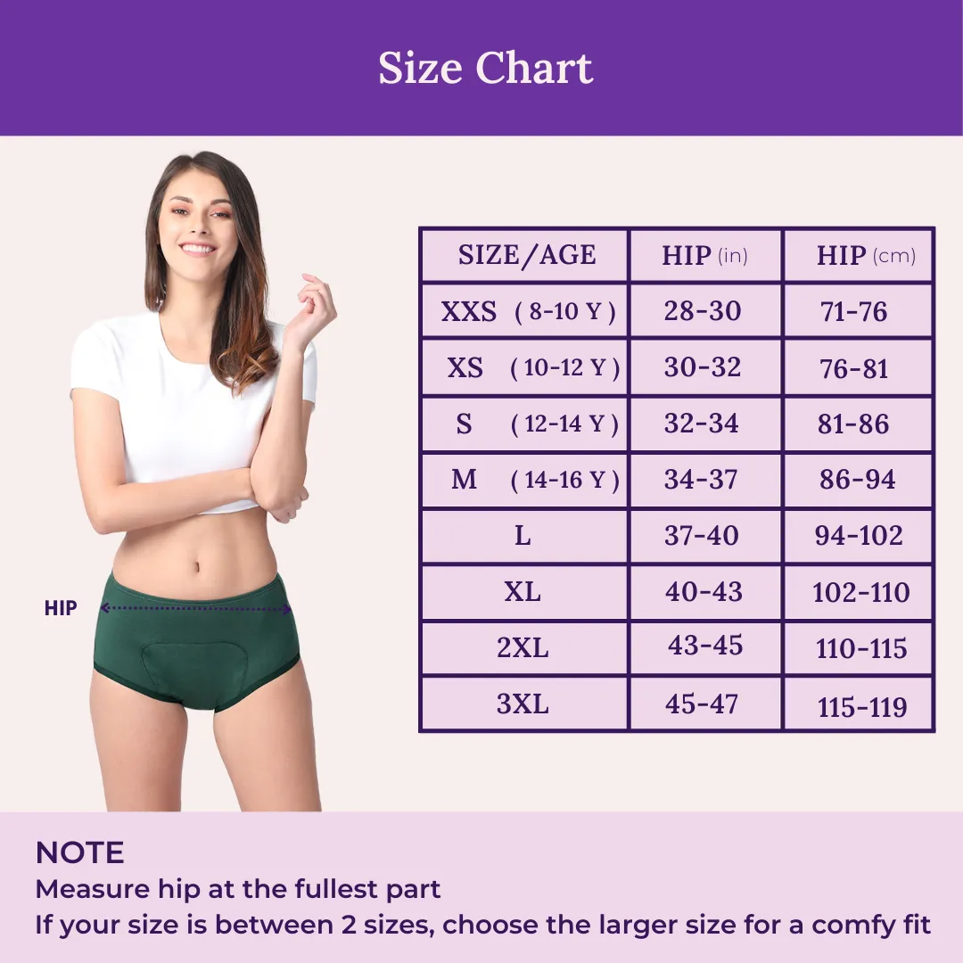 Reusable Period Panties For Heavy Flow | Boxer Fit | Prevents Front, Back & Inner Thigh Stains | 6 Pack - Image 3