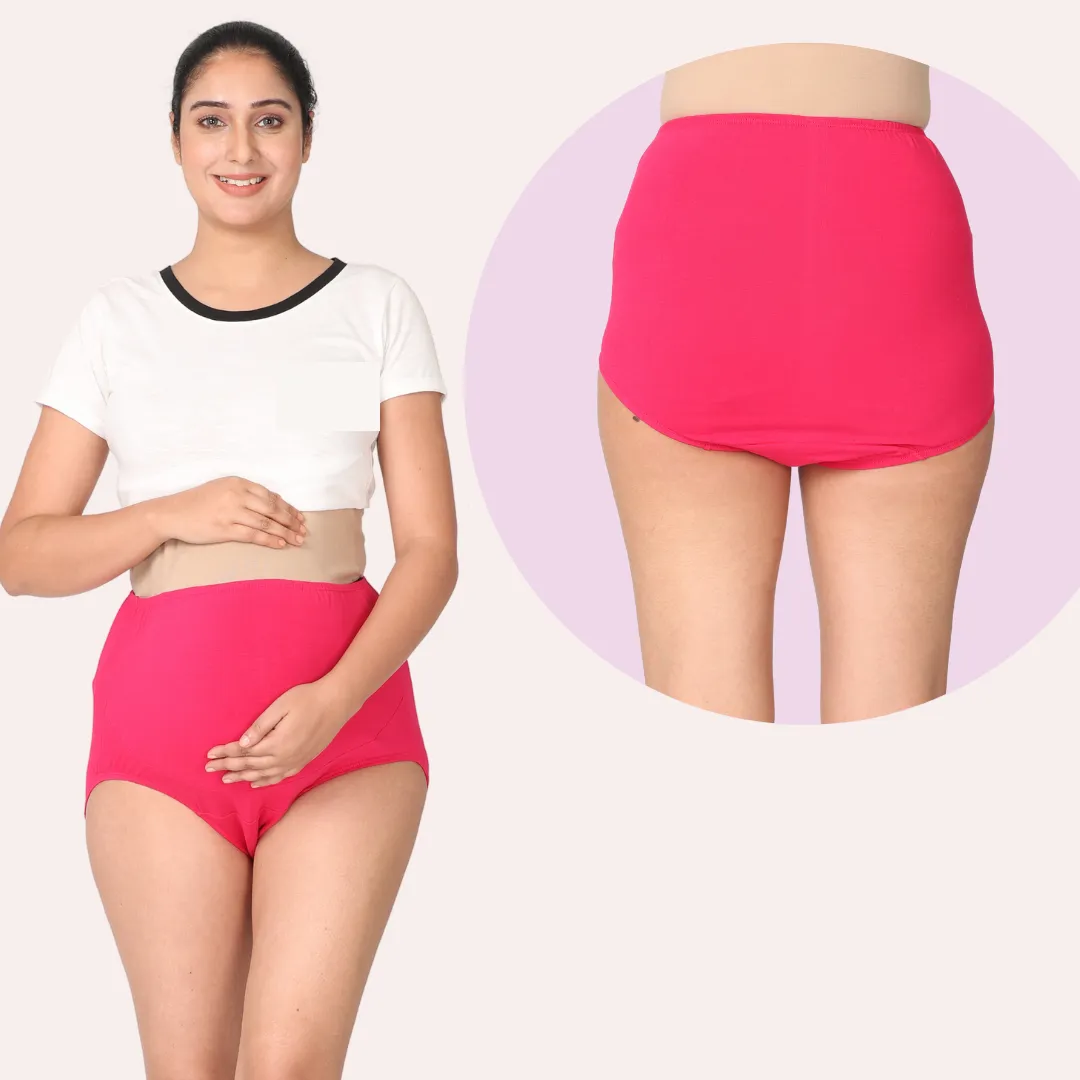 Maternity Belly Panel Panty | High Waist Full Coverage | Full Belly Support | Assorted | Recommended For 3rd Trimester | Pack Of 7 - Image 4