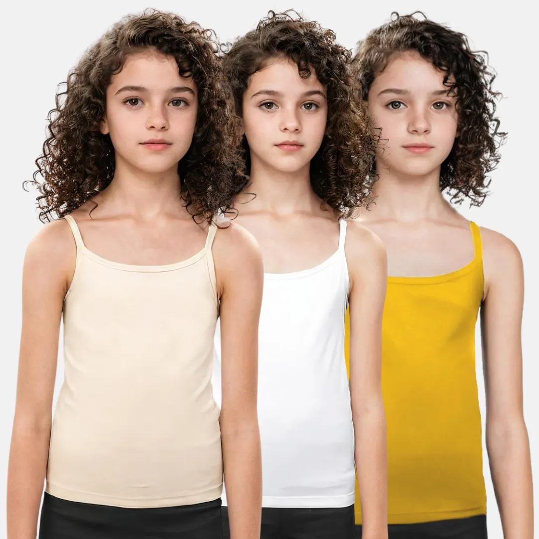 Padded Camisole | For Teens | Flat Padding | Covers Nipple Buds | Pack Of 3 - Image 14