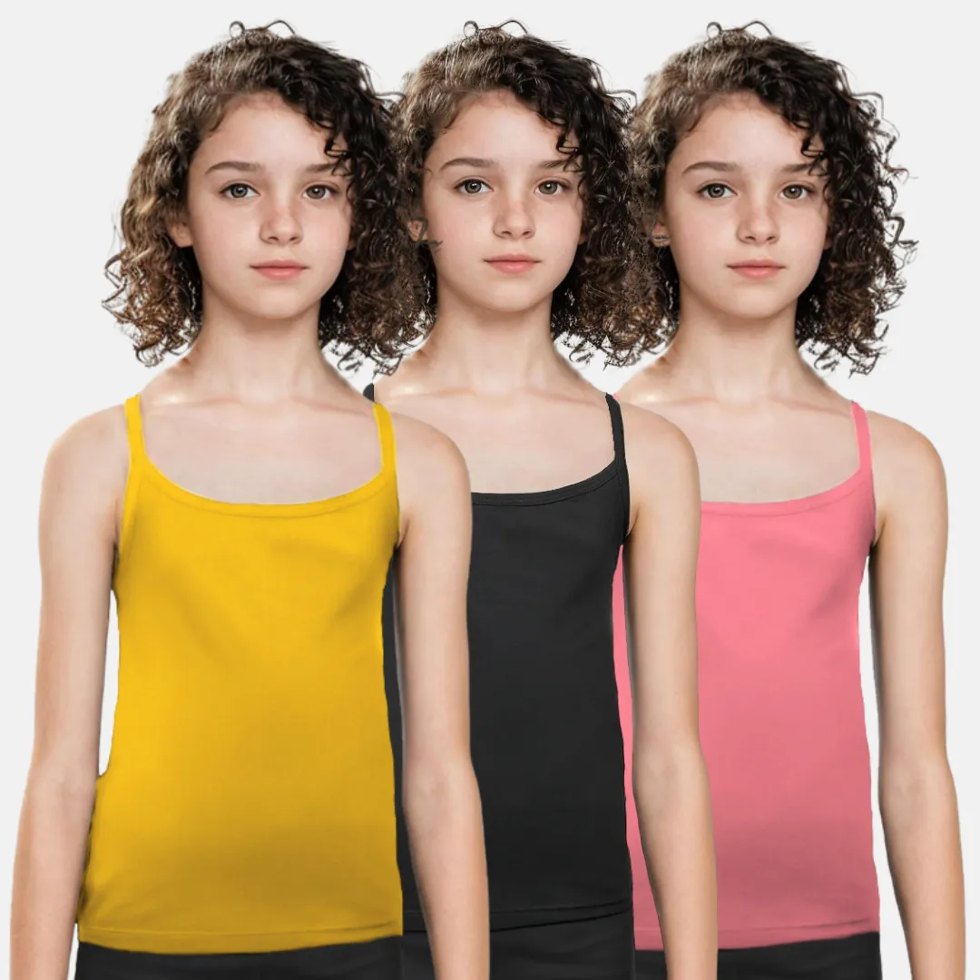 Padded Camisole | For Teens | Flat Padding | Covers Nipple Buds | Pack Of 3 - Image 15