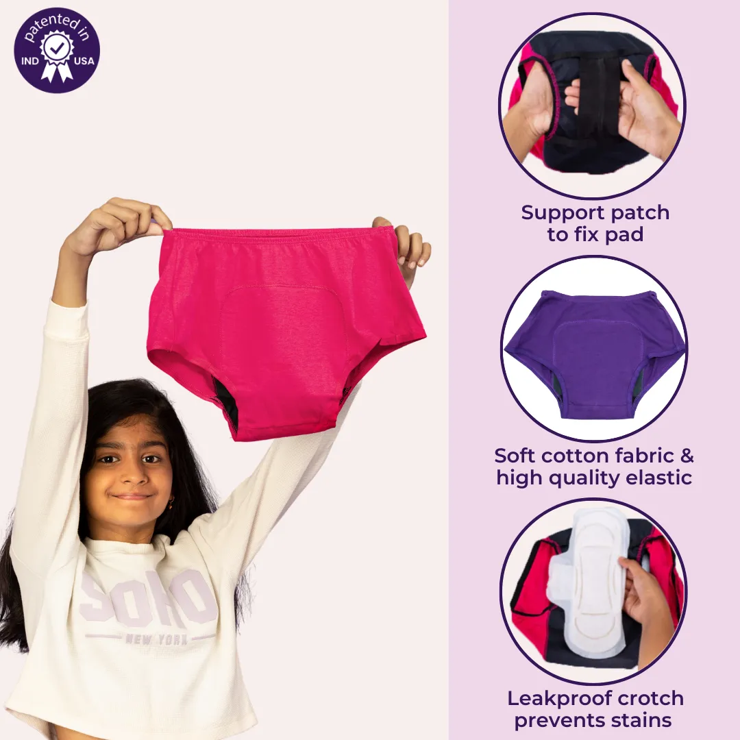 Heavy Flow Period Panties For Beginners | Boxer Fit For Heavy Flow | Prevents Front, Back & Inner Thigh Stains | 2 Pack - Image 2