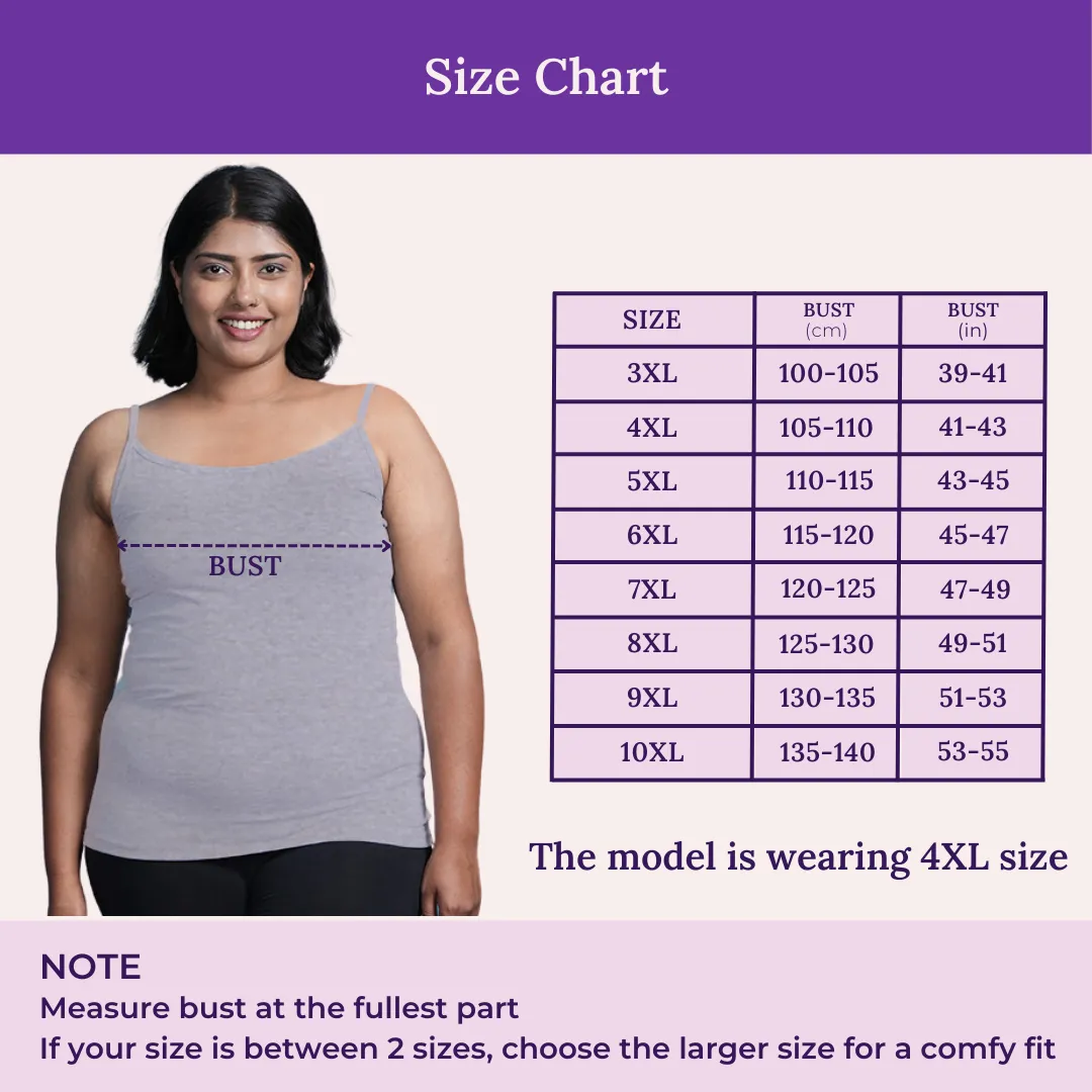 Plus Size Camisole | Soft Adjustable Shoulder Elastic | Offers Full Coverage - Image 3