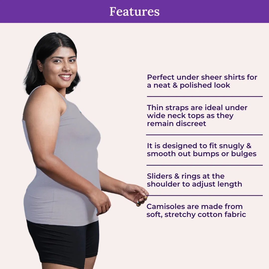 Plus Size Camisole | Soft Adjustable Shoulder Elastic | Offers Full Coverage - Image 4