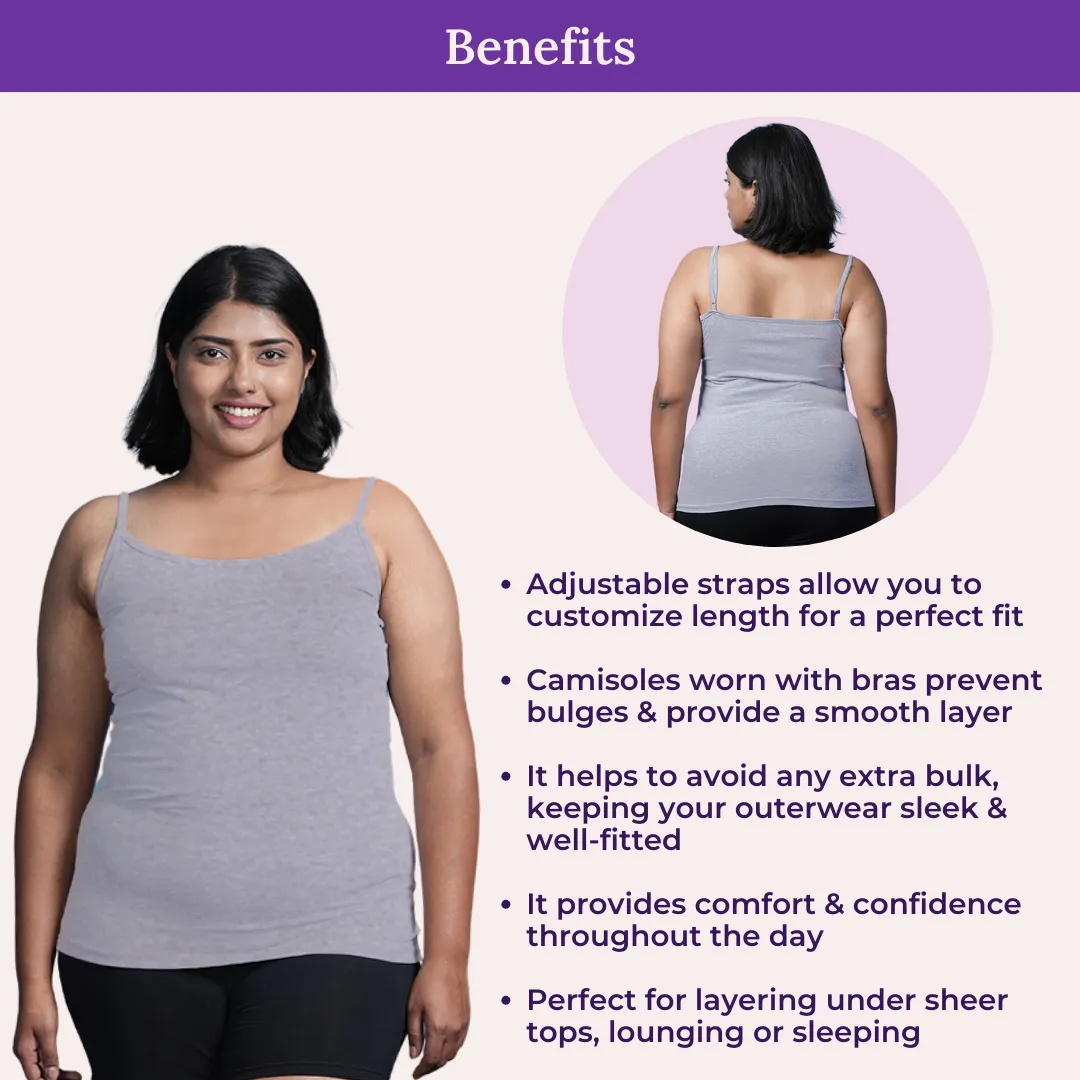 Plus Size Camisole | Soft Adjustable Shoulder Elastic | Offers Full Coverage - Image 5