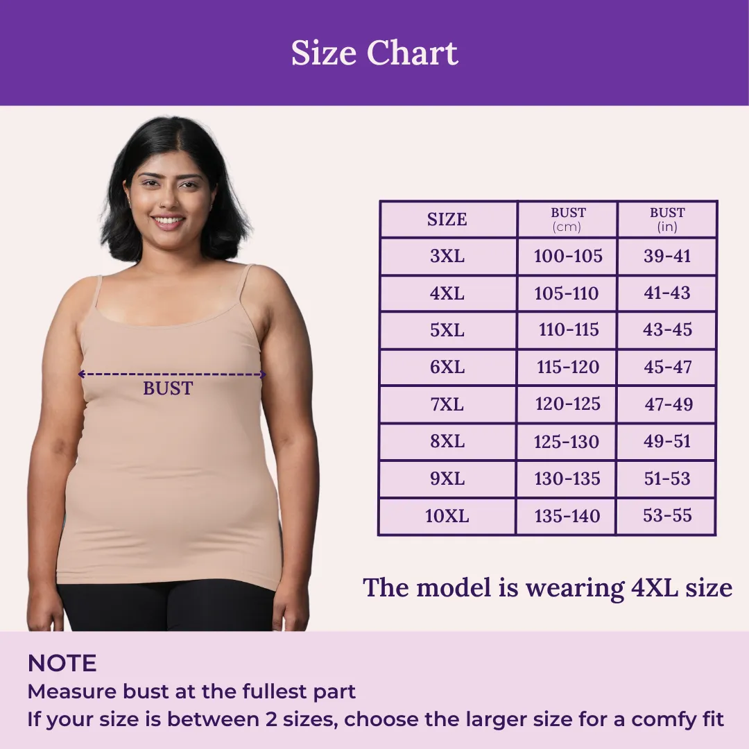 Plus Size Camisole | Soft Adjustable Shoulder Elastic | Offers Full Coverage | Pack Of 3 - Image 3