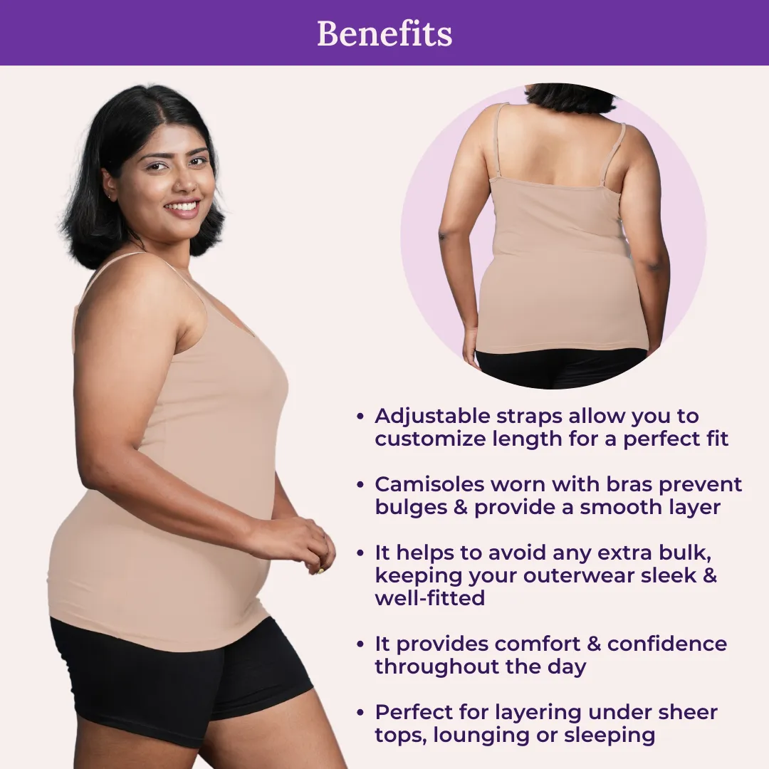 Plus Size Camisole | Soft Adjustable Shoulder Elastic | Offers Full Coverage | Pack Of 3 - Image 5