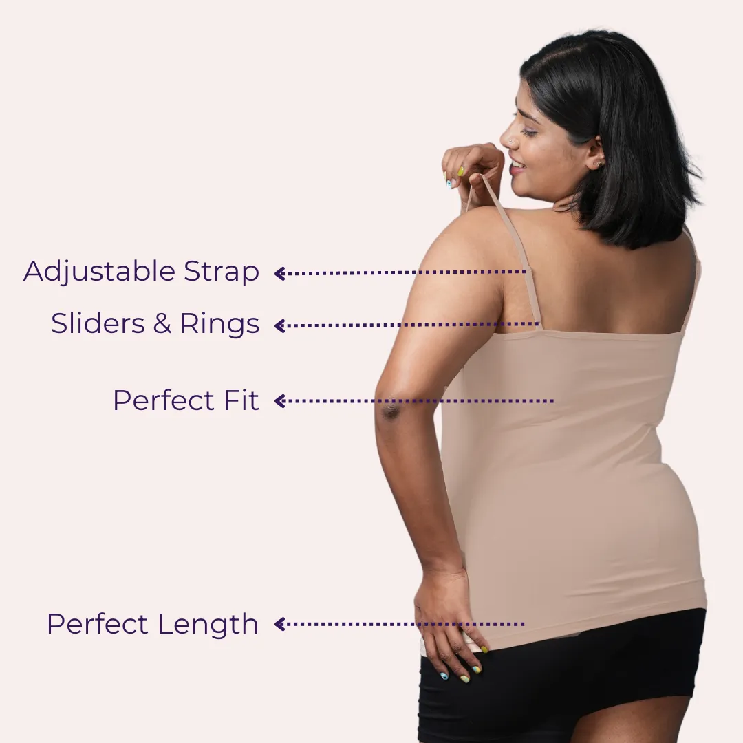 Plus Size Camisole | Soft Adjustable Shoulder Elastic | Offers Full Coverage | Pack Of 3 - Image 6