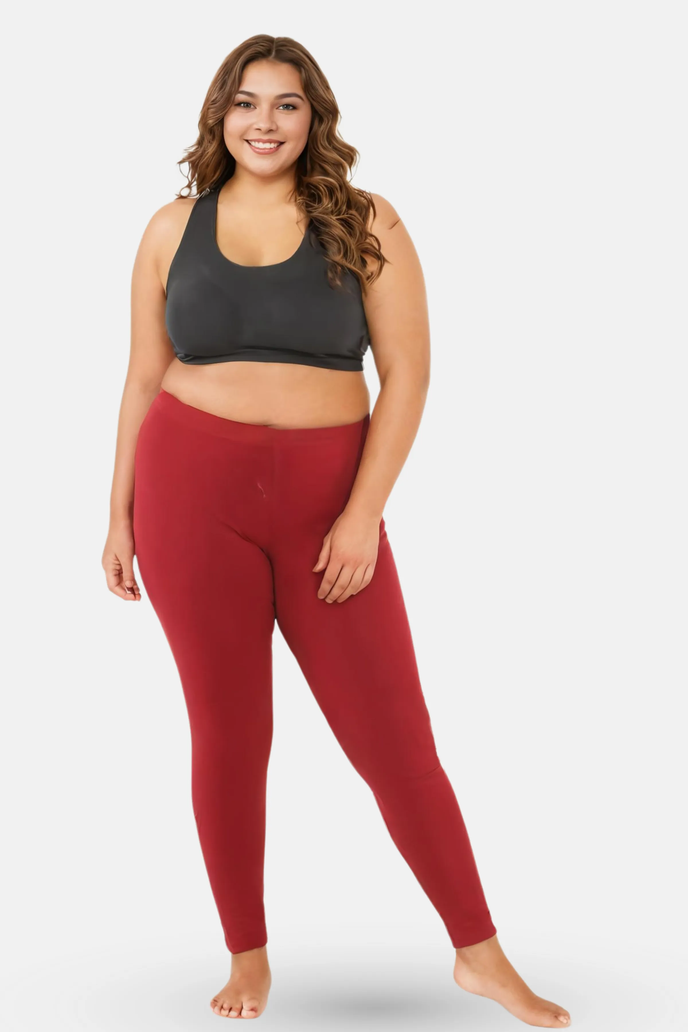 Plus Size Leggings For Women | Mid Waist | Ankle Length | Soft Cotton & Elastane Blend | Non-See-Through | Gusset Crotch Prevents Ripping