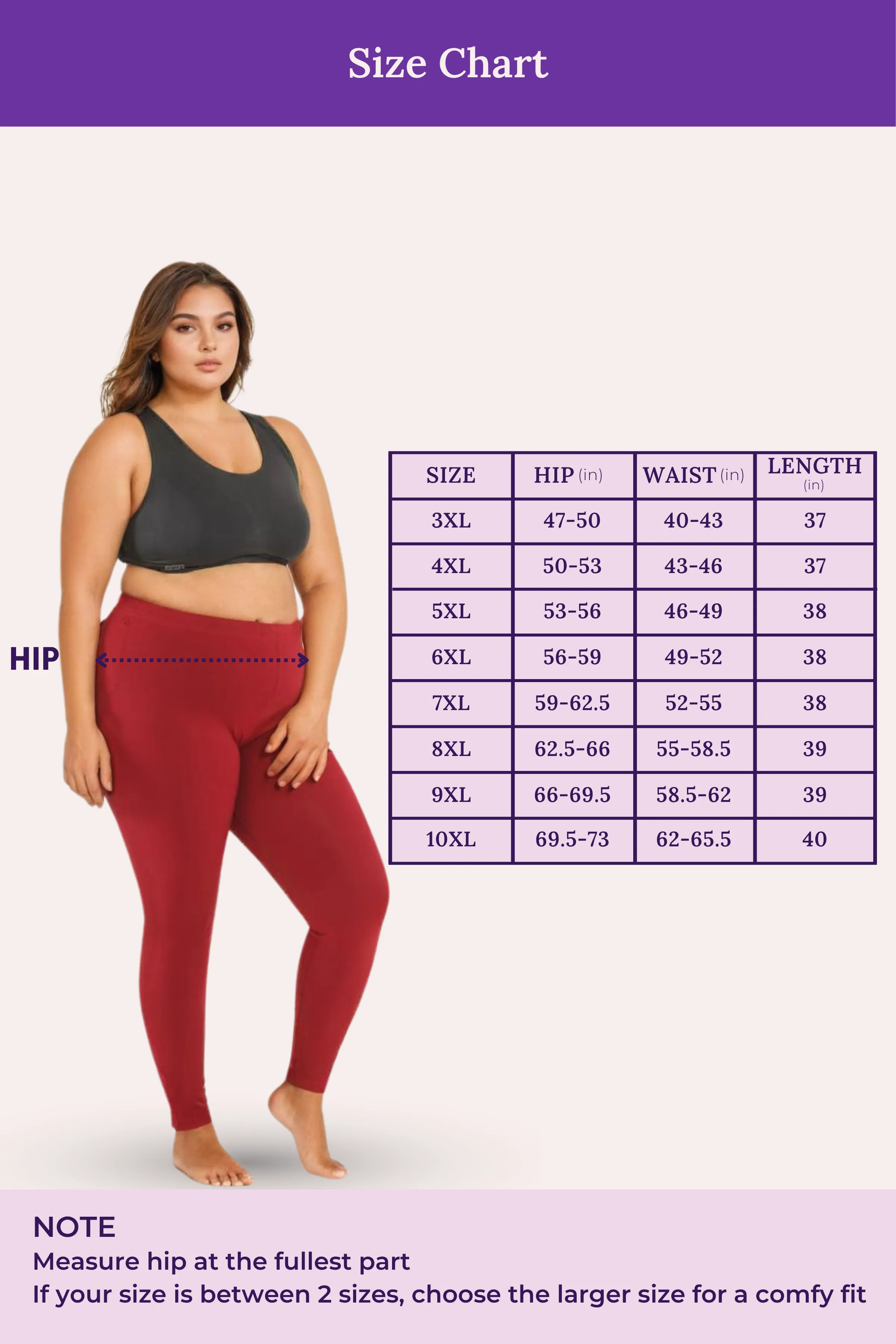 Plus Size Leggings For Women | Mid Waist | Ankle Length | Soft Cotton & Elastane Blend | Non-See-Through | Gusset Crotch Prevents Ripping - Image 4