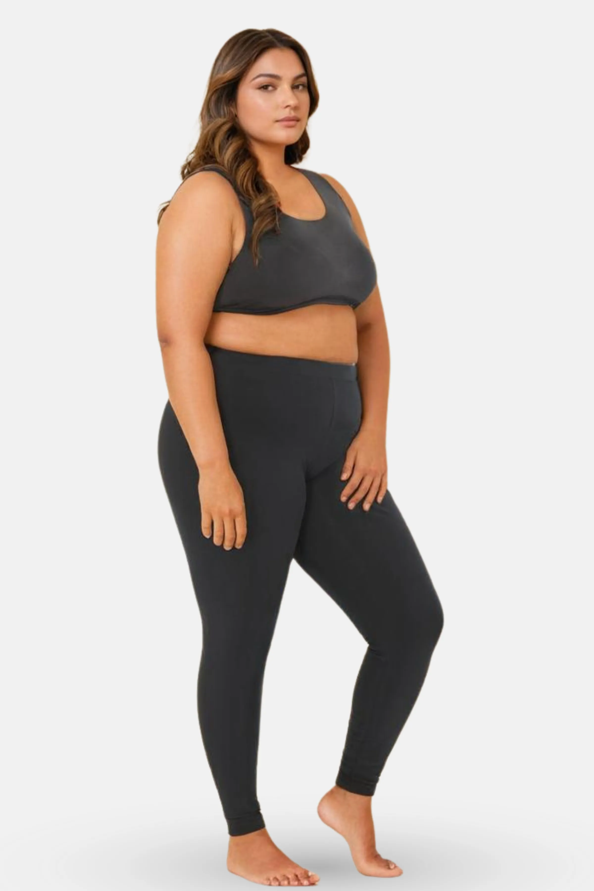 Plus Size Leggings For Women | Mid Waist | Ankle Length | Soft Cotton & Elastane Blend | Non-See-Through | Gusset Crotch Prevents Ripping