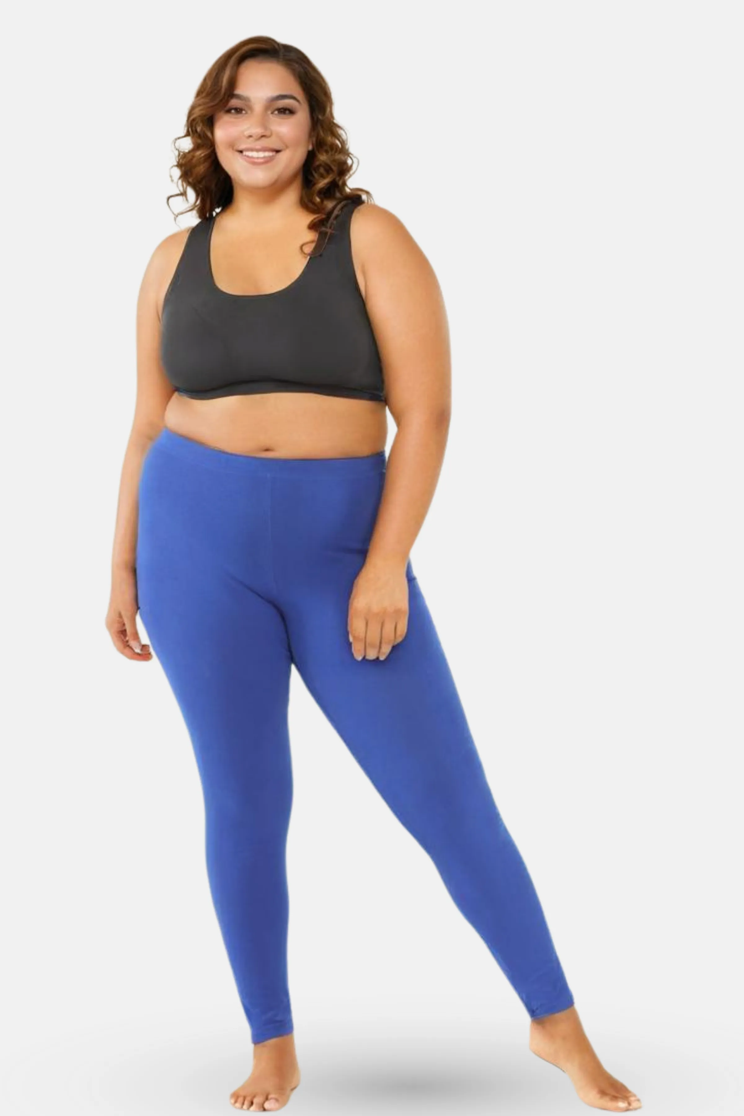 Plus Size Leggings For Women | Mid Waist | Ankle Length | Soft Cotton & Elastane Blend | Non-See-Through | Gusset Crotch Prevents Ripping