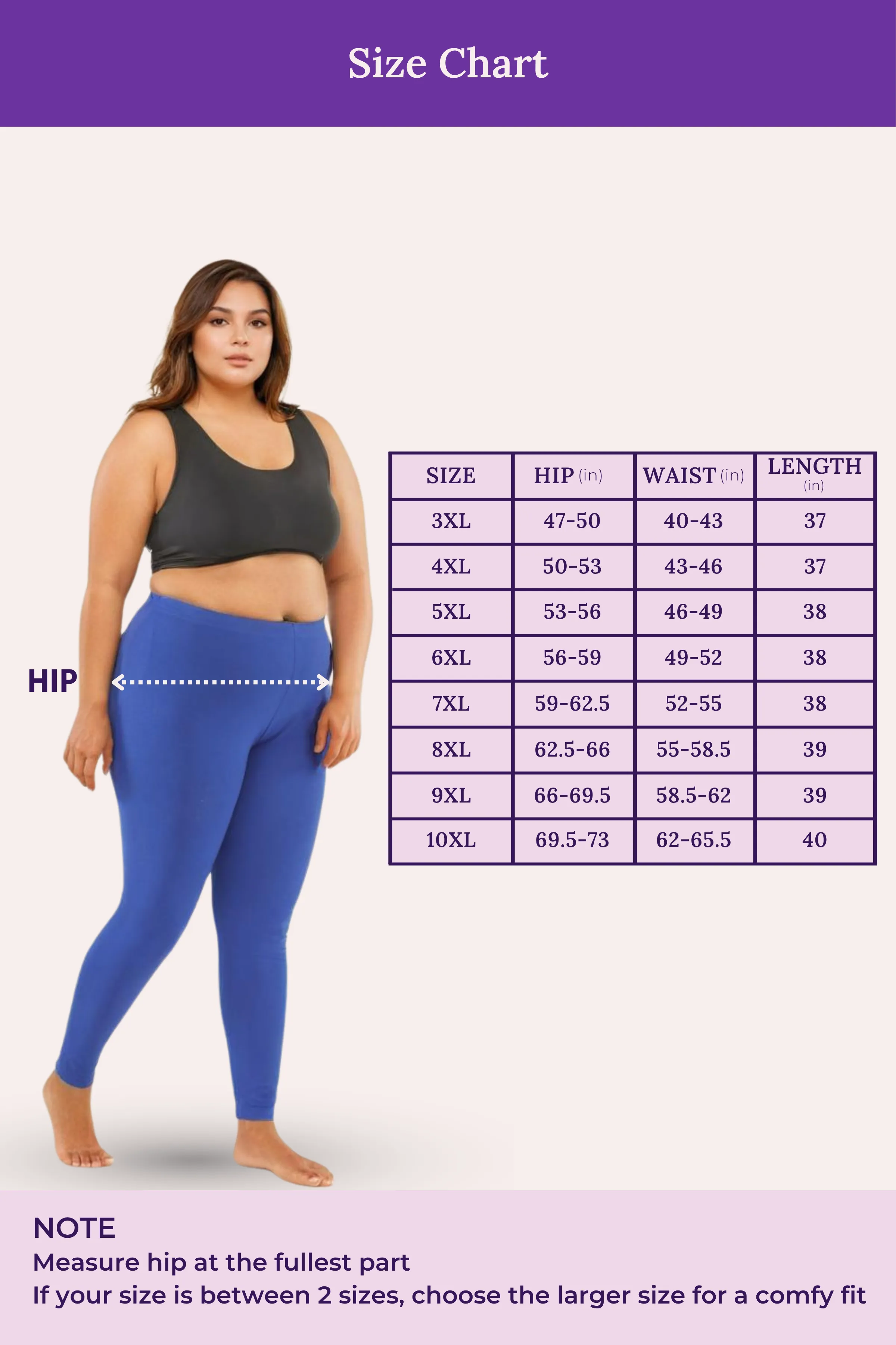 Plus Size Leggings For Women | Mid Waist | Ankle Length | Soft Cotton & Elastane Blend | Non-See-Through | Gusset Crotch Prevents Ripping - Image 4