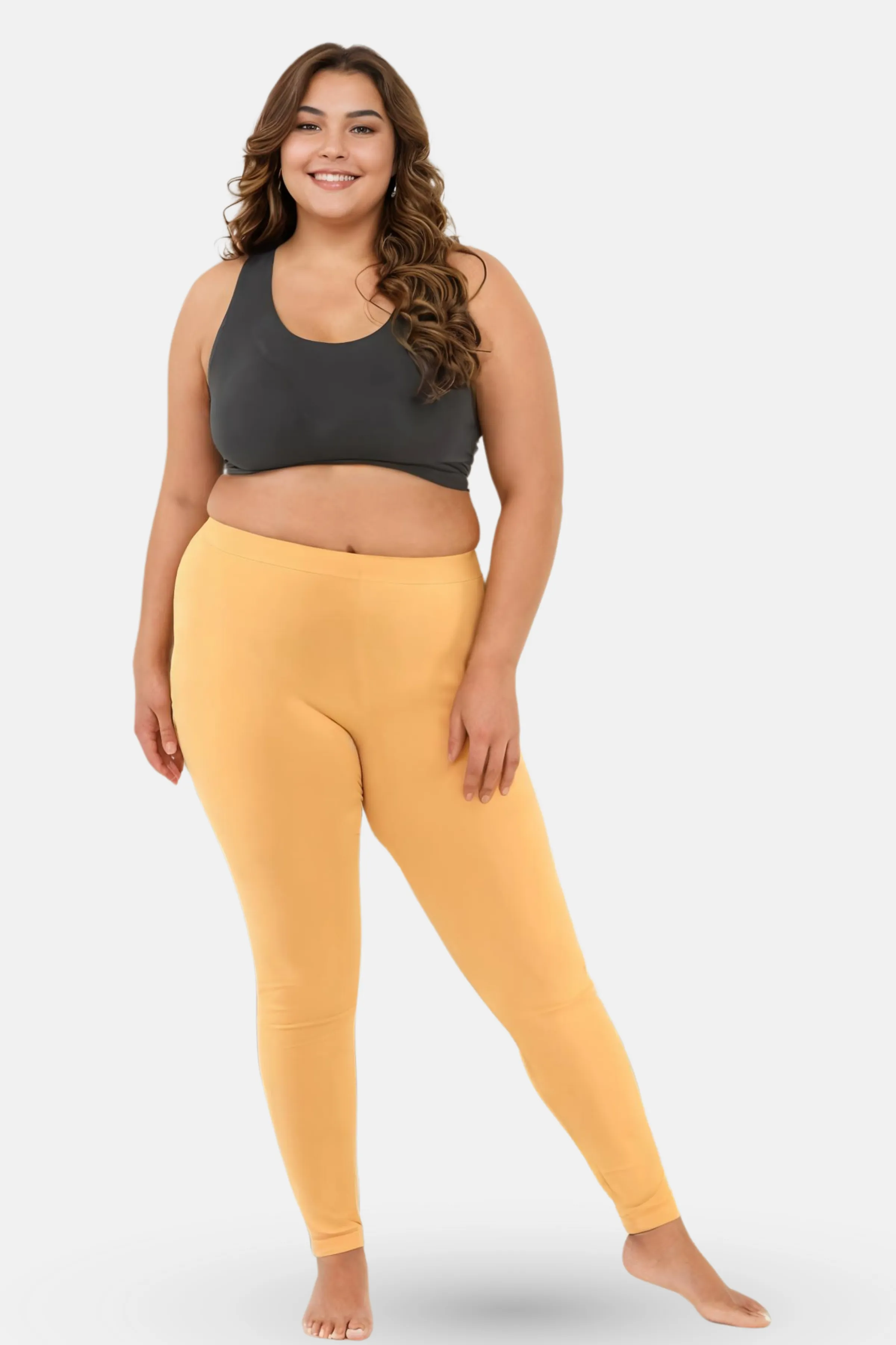 Plus Size Leggings For Women | Mid Waist | Ankle Length | Soft Cotton & Elastane Blend | Non-See-Through | Gusset Crotch Prevents Ripping