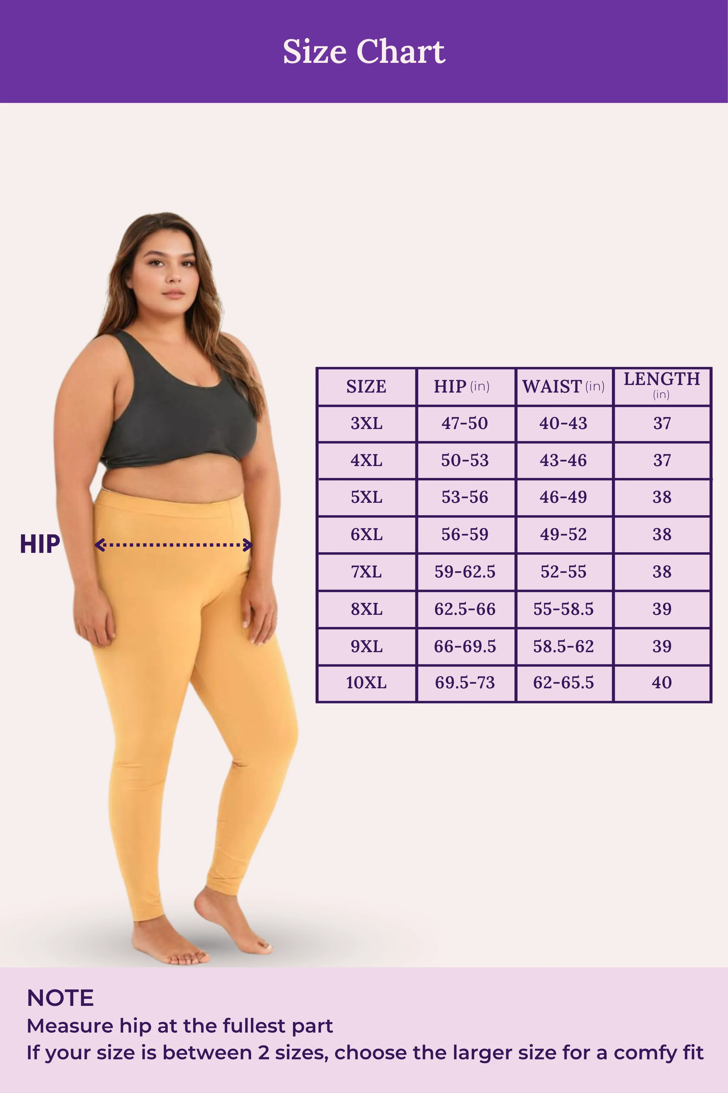 Plus Size Leggings For Women | Mid Waist | Ankle Length | Soft Cotton & Elastane Blend | Non-See-Through | Gusset Crotch Prevents Ripping - Image 4