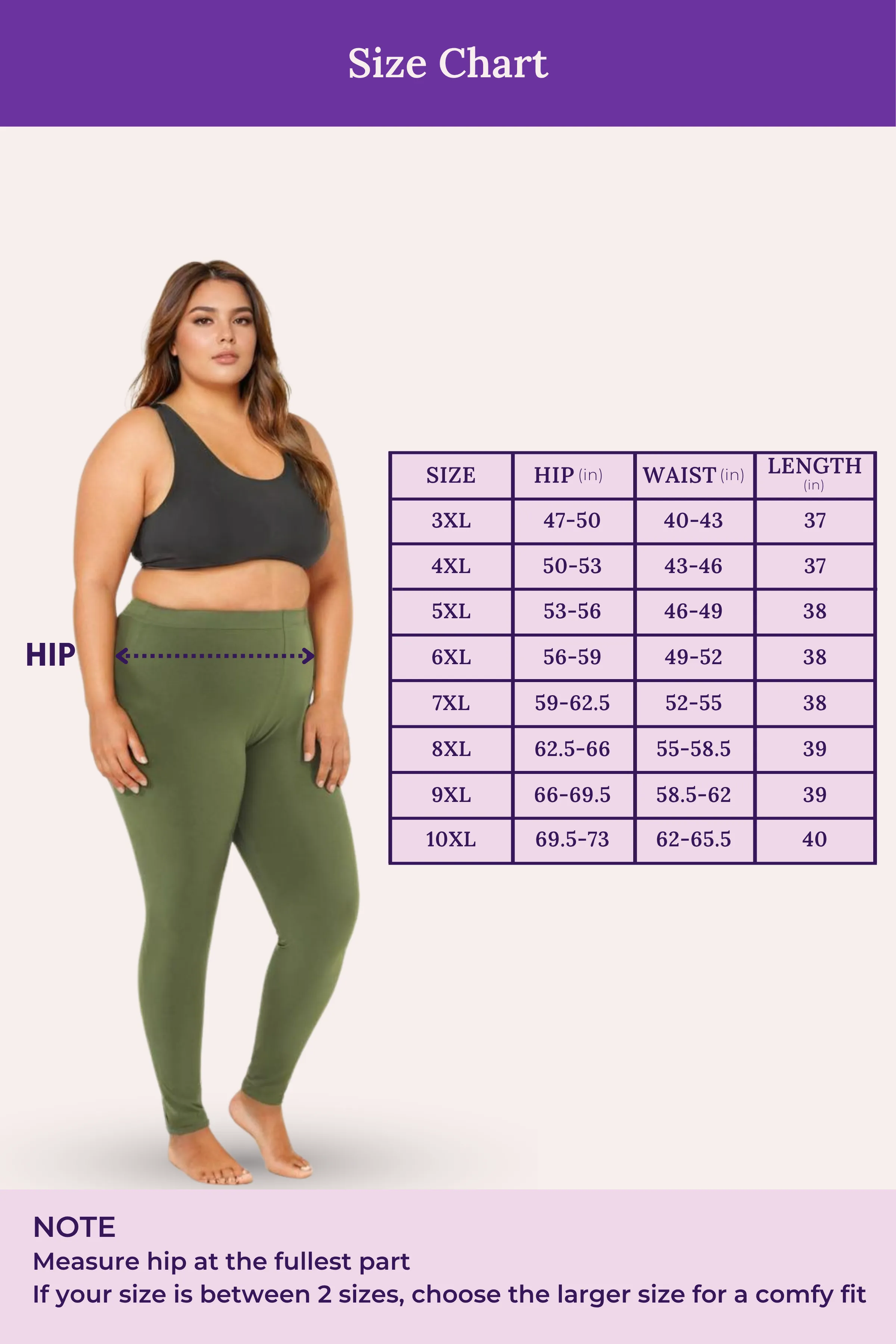 Plus Size Leggings For Women | Mid Waist | Ankle Length | Soft Cotton & Elastane Blend | Non-See-Through | Gusset Crotch Prevents Ripping - Image 4