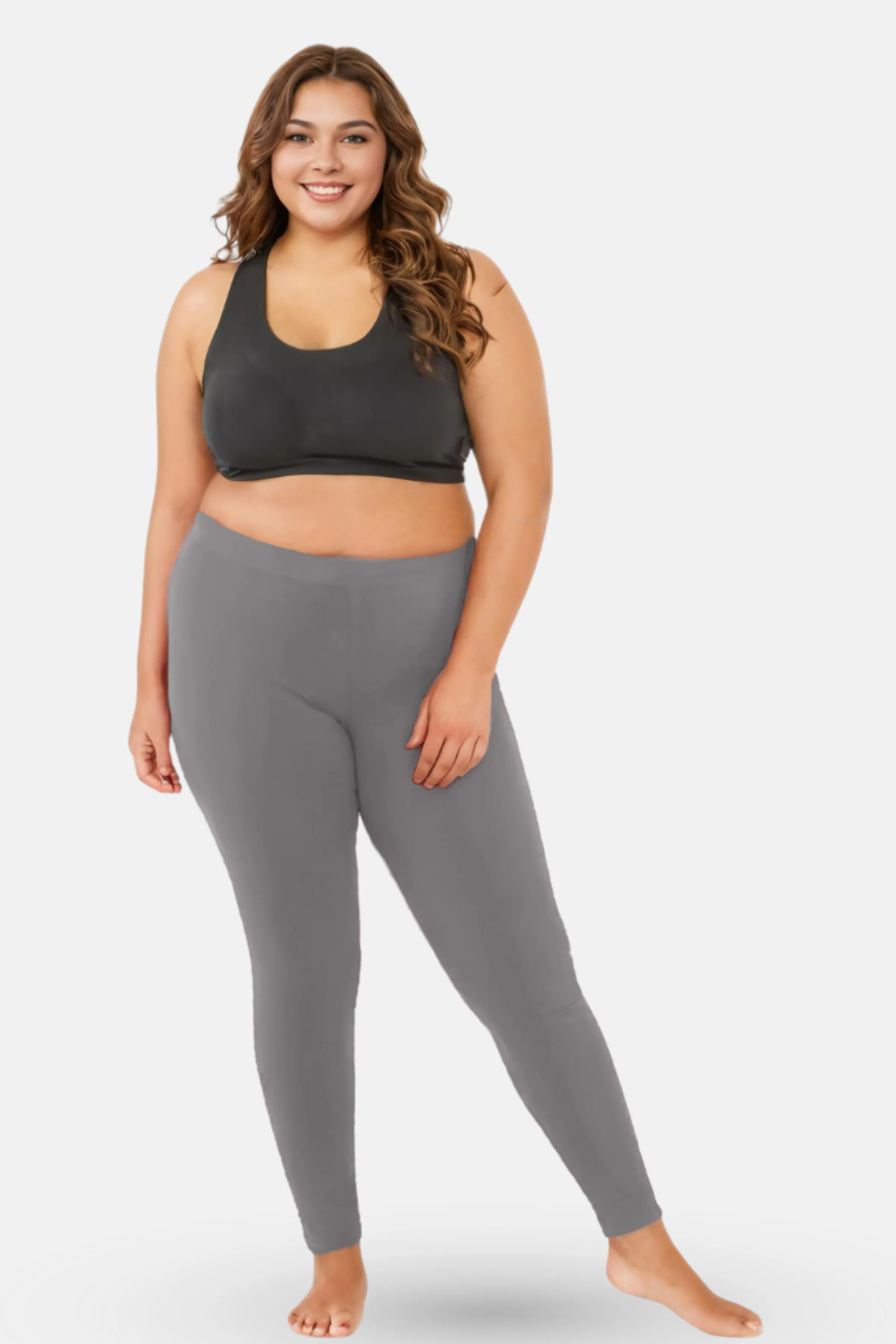 Plus Size Leggings For Women | Mid Waist | Ankle Length | Soft Cotton & Elastane Blend | Non-See-Through | Gusset Crotch Prevents Ripping