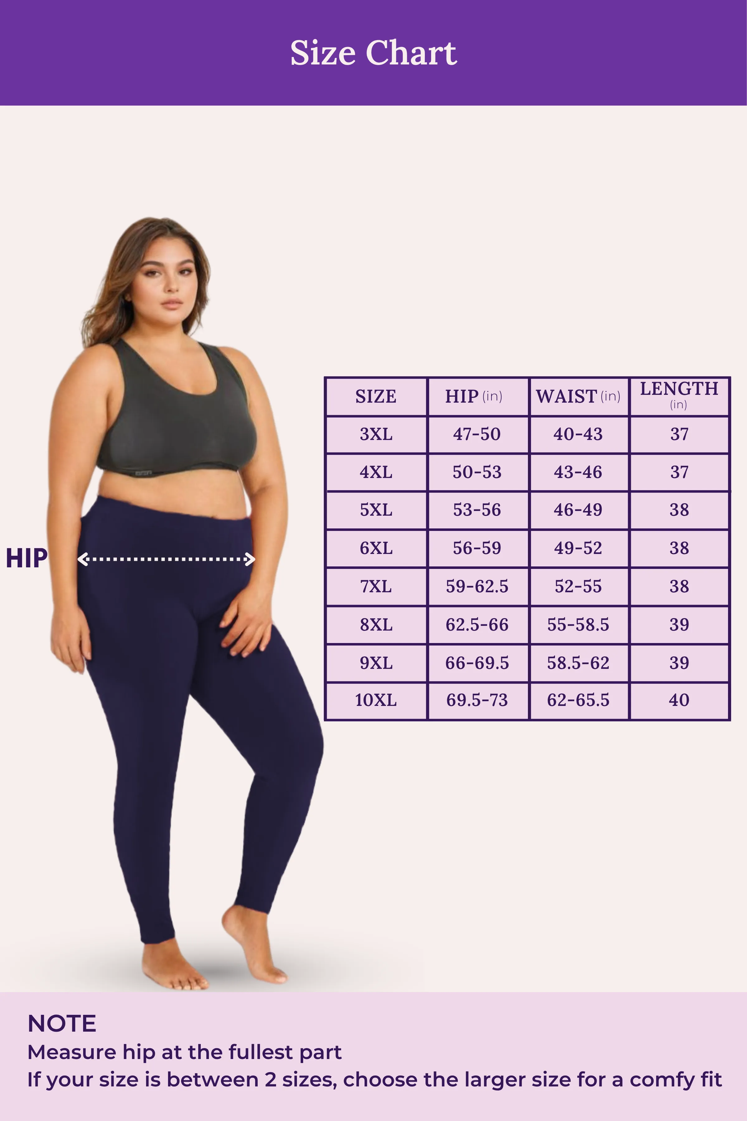 Plus Size Leggings For Women | Mid Waist | Ankle Length | Soft Cotton & Elastane Blend | Non-See-Through | Gusset Crotch Prevents Ripping - Image 4