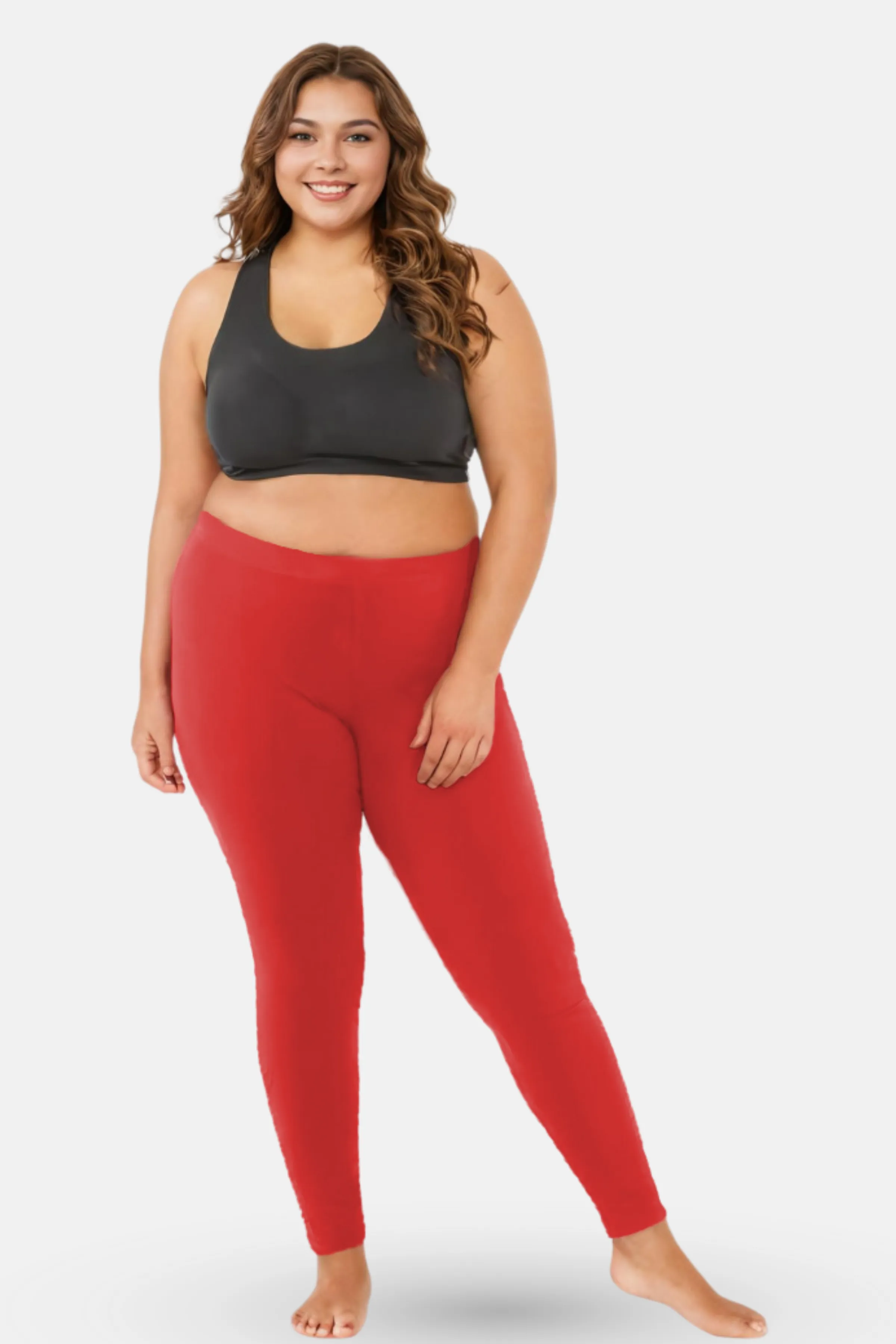Plus Size Leggings For Women | Mid Waist | Ankle Length | Soft Cotton & Elastane Blend | Non-See-Through | Gusset Crotch Prevents Ripping