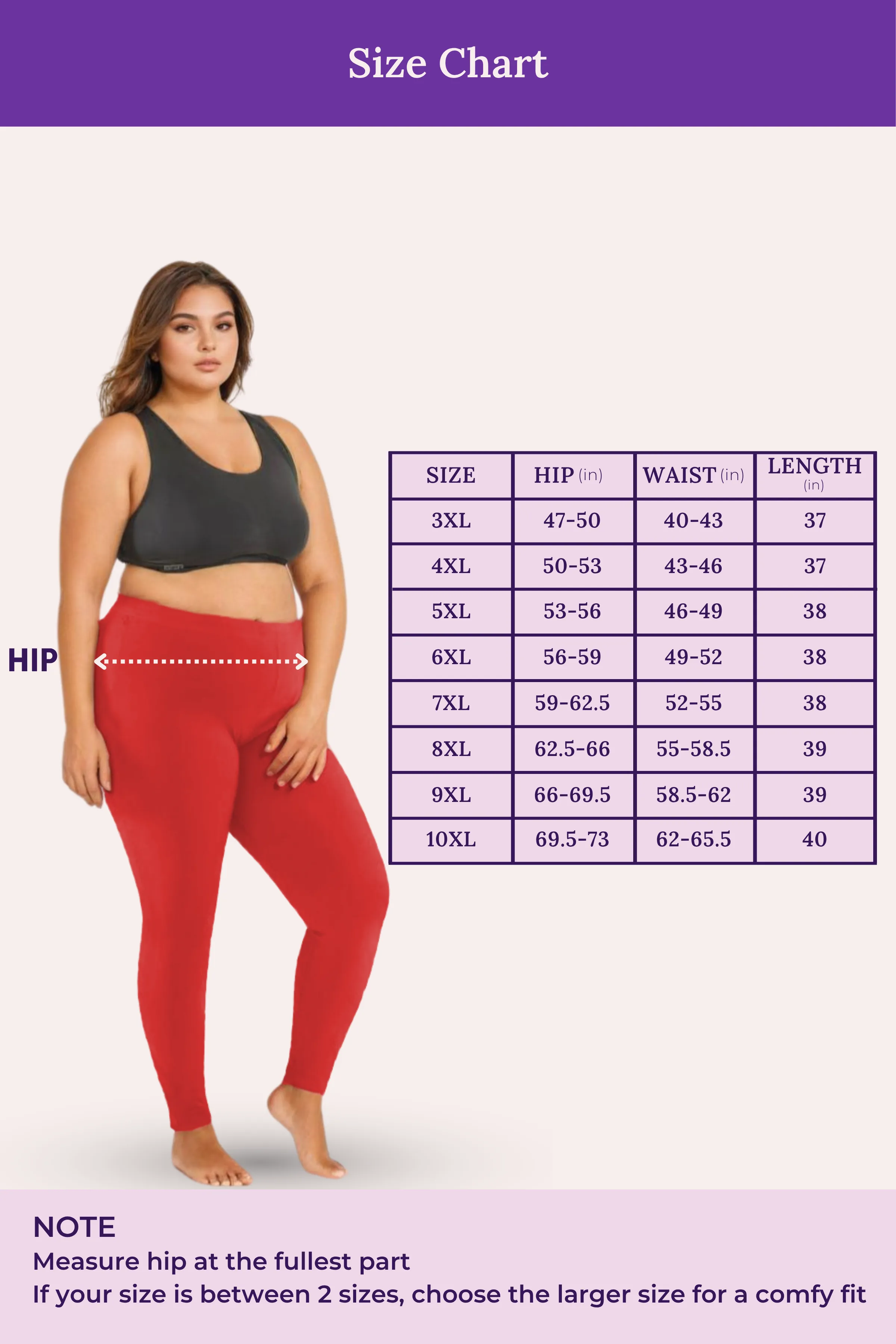 Plus Size Leggings For Women | Mid Waist | Ankle Length | Soft Cotton & Elastane Blend | Non-See-Through | Gusset Crotch Prevents Ripping - Image 4