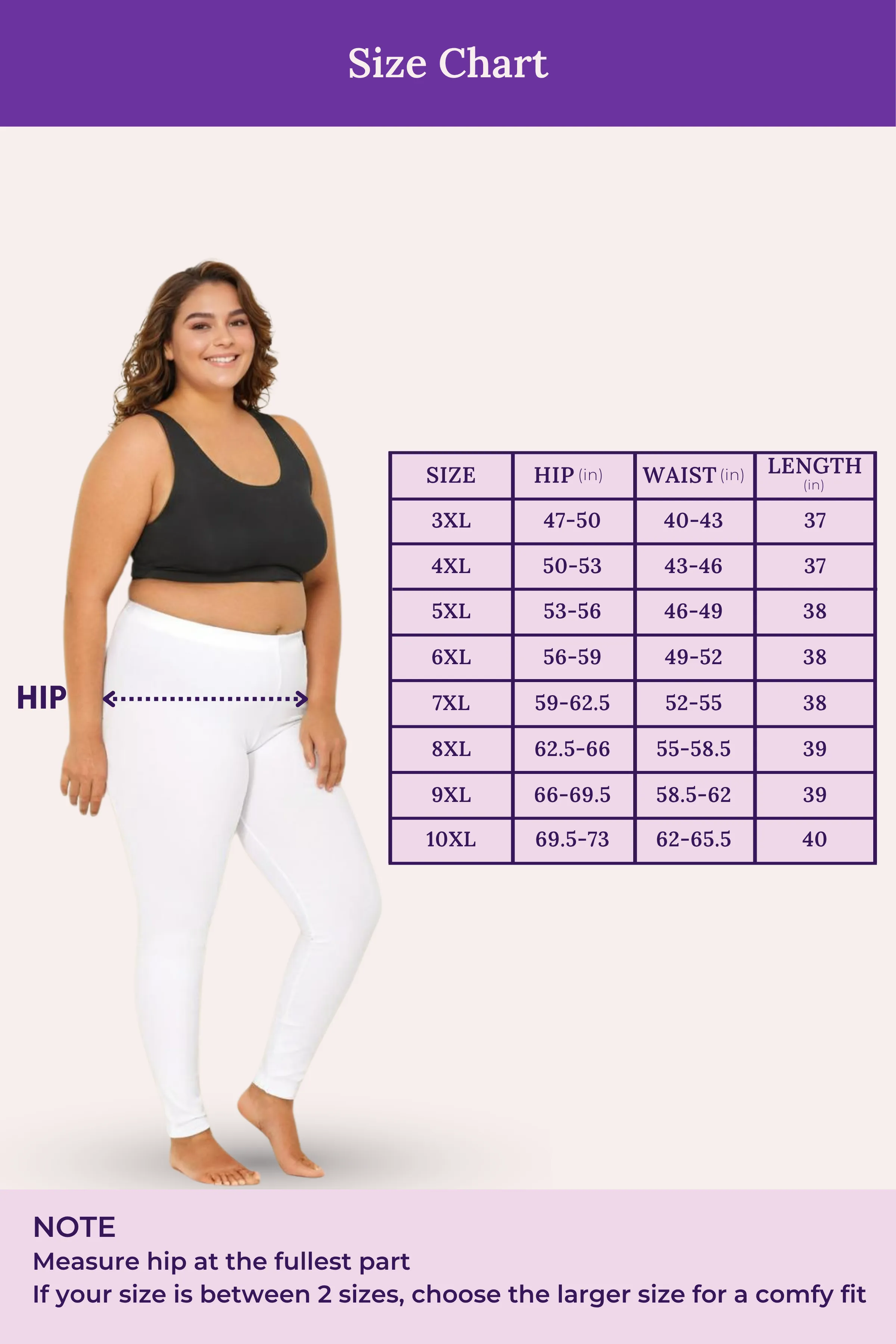 Plus Size Leggings For Women | Mid Waist | Ankle Length | Soft Cotton & Elastane Blend | Non-See-Through | Gusset Crotch Prevents Ripping - Image 4