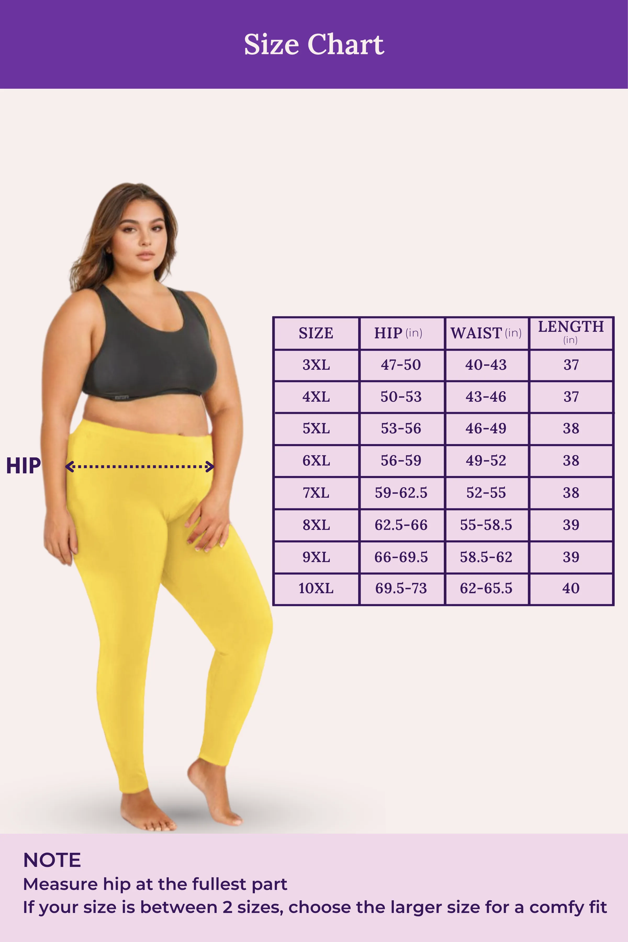 Plus Size Leggings For Women | Mid Waist | Ankle Length | Soft Cotton & Elastane Blend | Non-See-Through | Gusset Crotch Prevents Ripping - Image 4