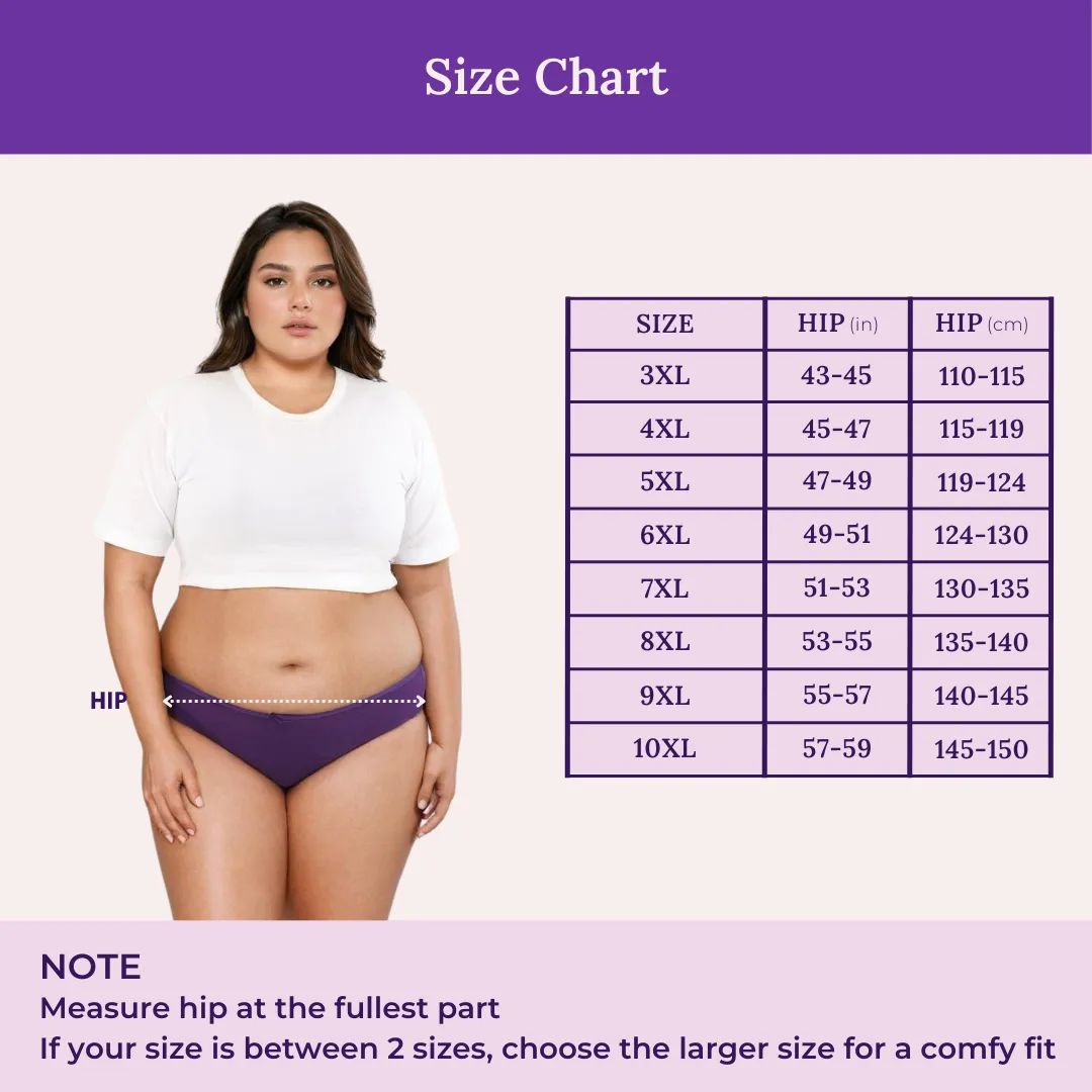Plus Size BrZee Bikinis | Lightweight Cotton-Elastane Fabric | Super Stretchy For Comfort | No Visible Panty Lines | Pack Of 3 - Image 4
