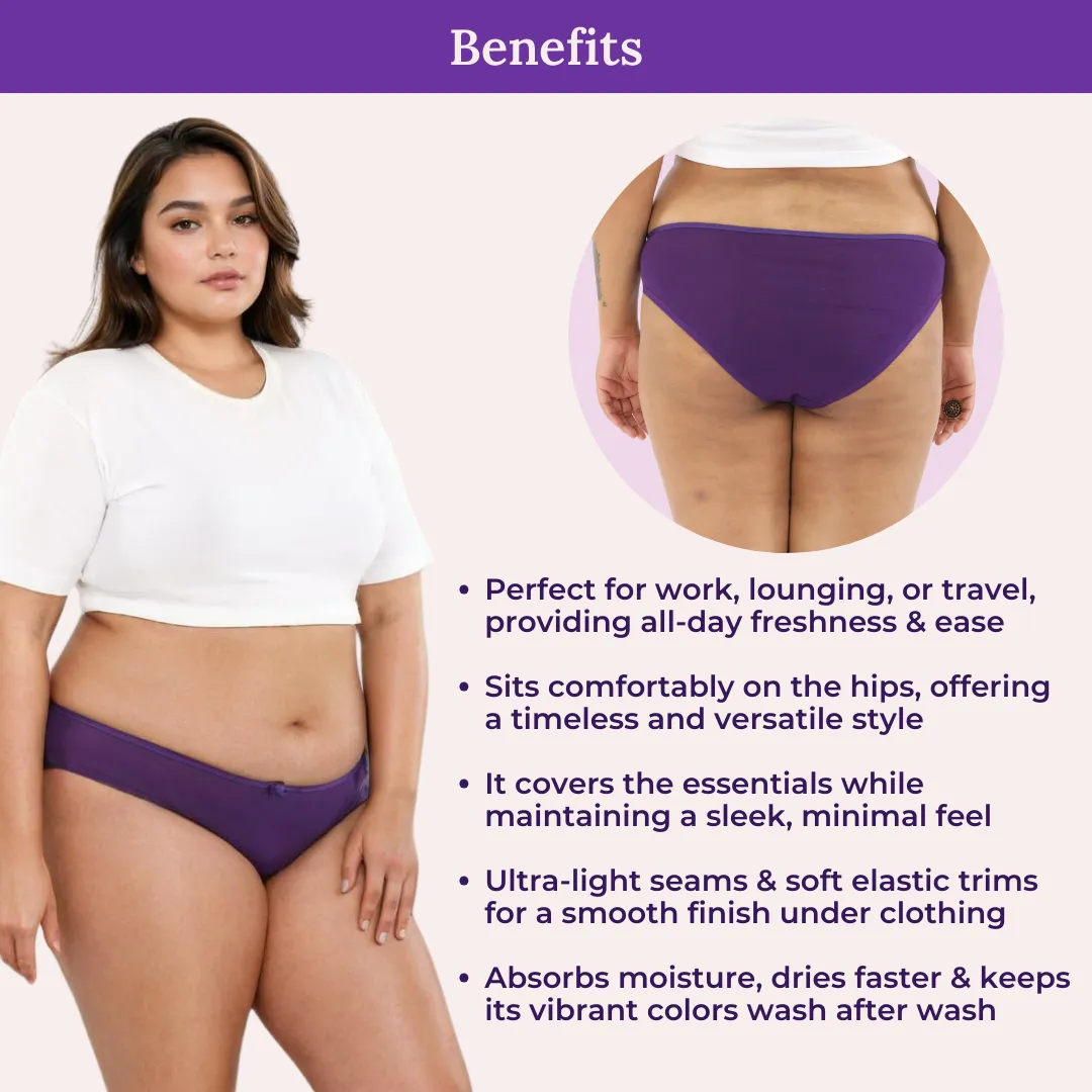 Plus Size BrZee Bikinis | Lightweight Cotton-Elastane Fabric | Super Stretchy For Comfort | No Visible Panty Lines | Pack Of 3 - Image 5