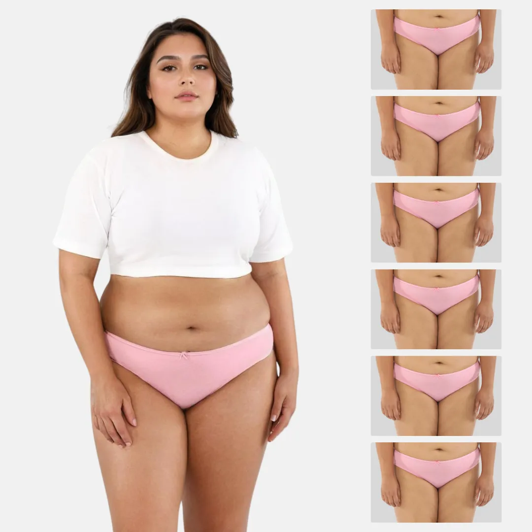 Plus Size BrZee Bikinis | Lightweight Cotton-Elastane Fabric | Super Stretchy For Comfort | No Visible Panty Lines | Pack Of 6 - Image 11