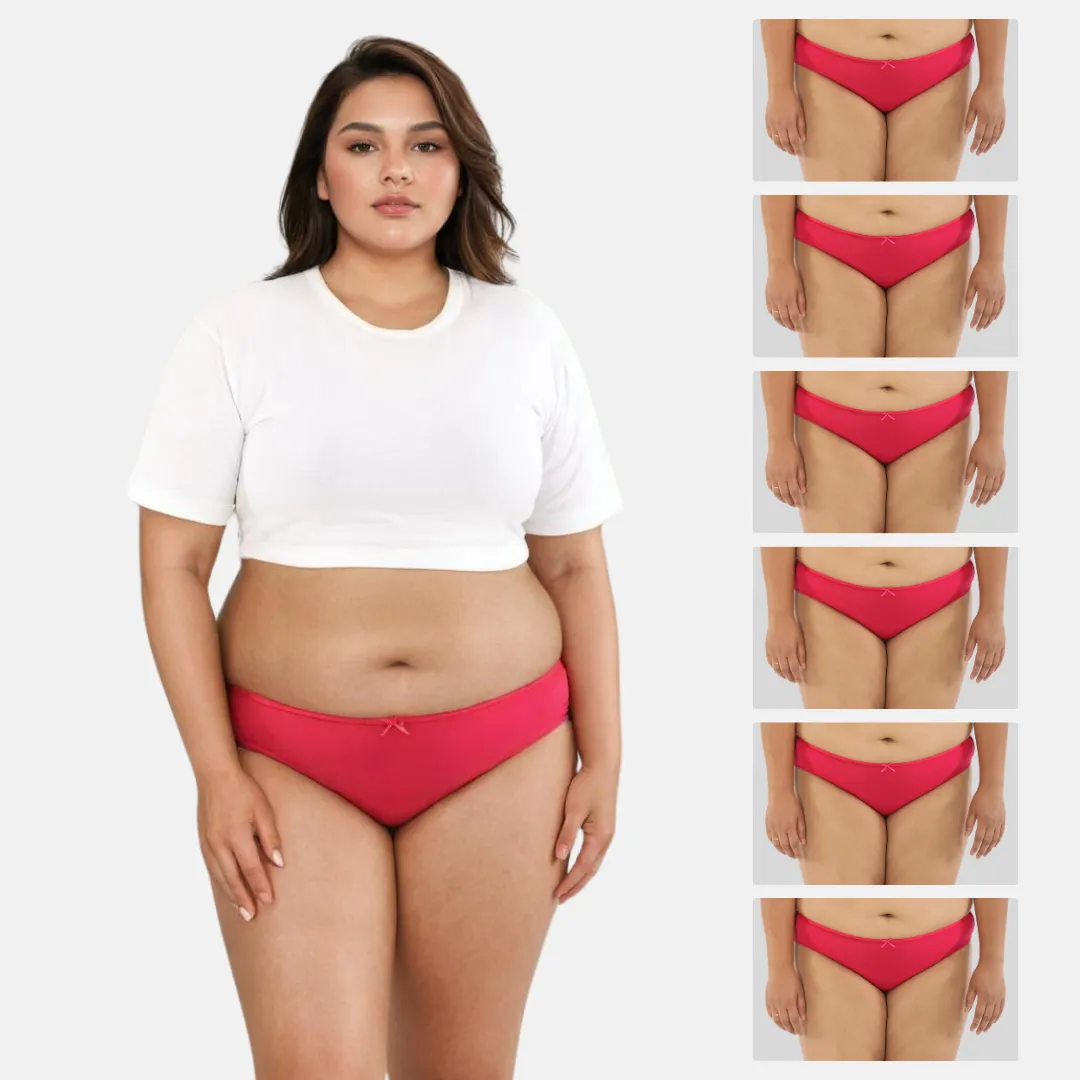 Plus Size BrZee Bikinis | Lightweight Cotton-Elastane Fabric | Super Stretchy For Comfort | No Visible Panty Lines | Pack Of 6 - Image 13